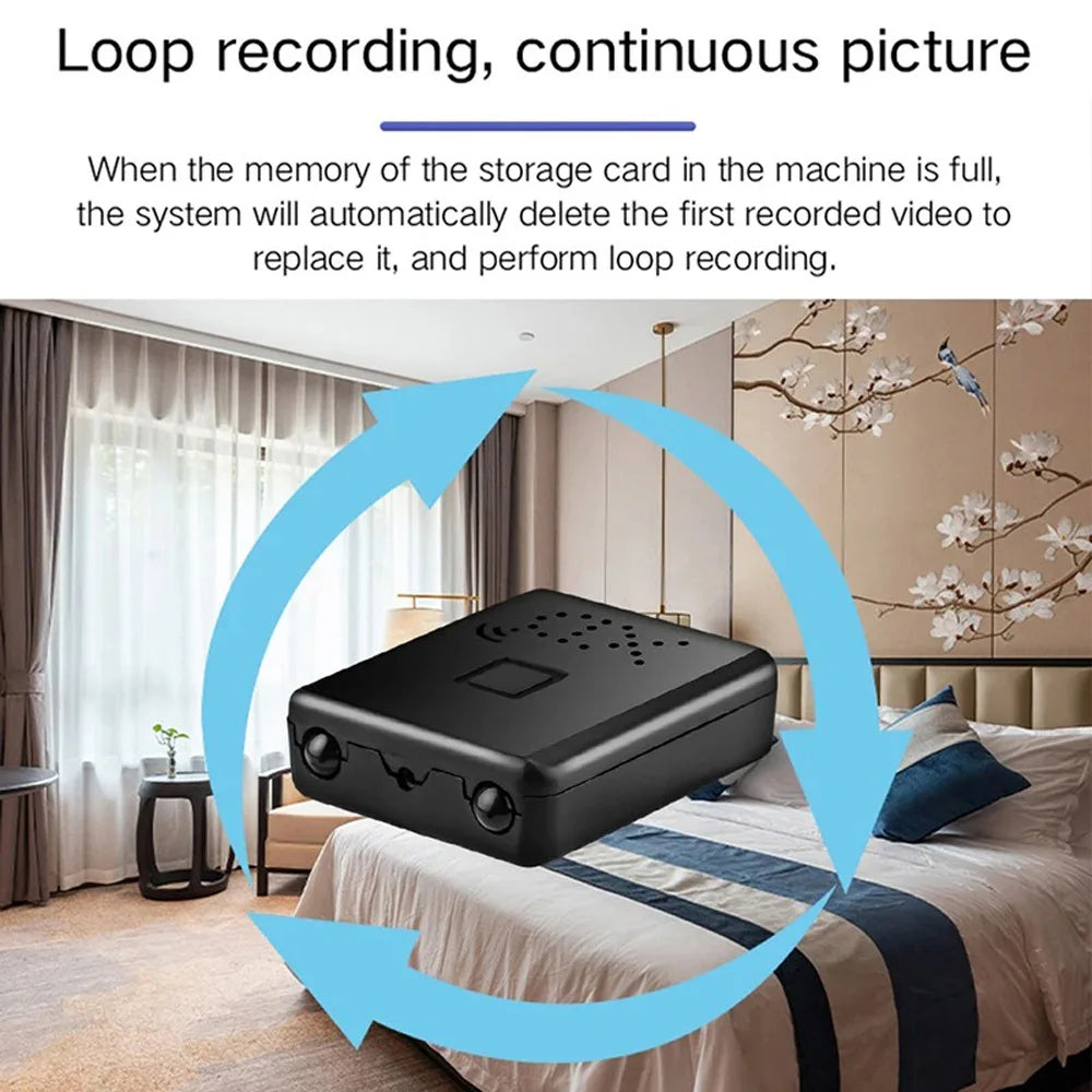 Mini WiFi Security Camera 1080P HD Wireless Video Recorder Night Vision Motion Detection Rechargeable Battery Remote Viewing For Home Office