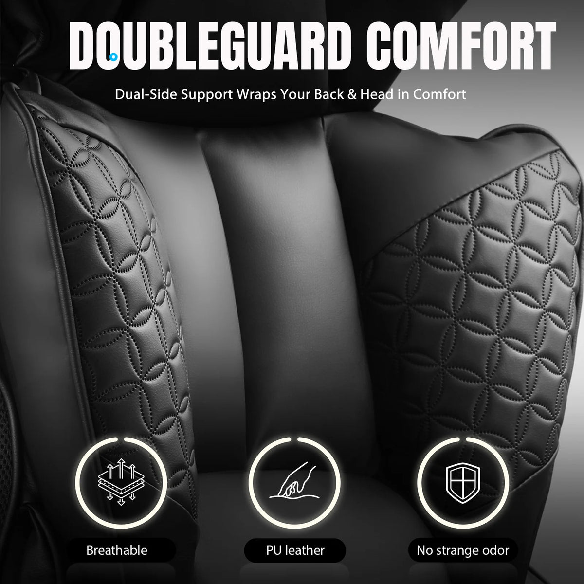 COMHOMA Ergonomic Leather High Back Office Chair With Footrest