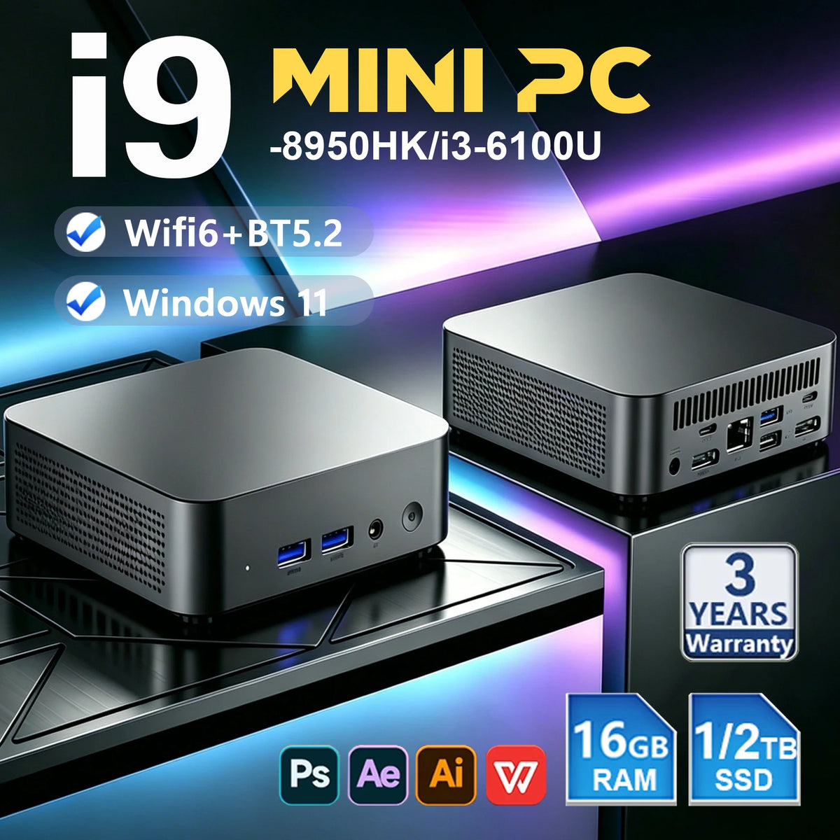 Windows 11 Pro Intel Core Gaming Mini PC Desktop Computer
