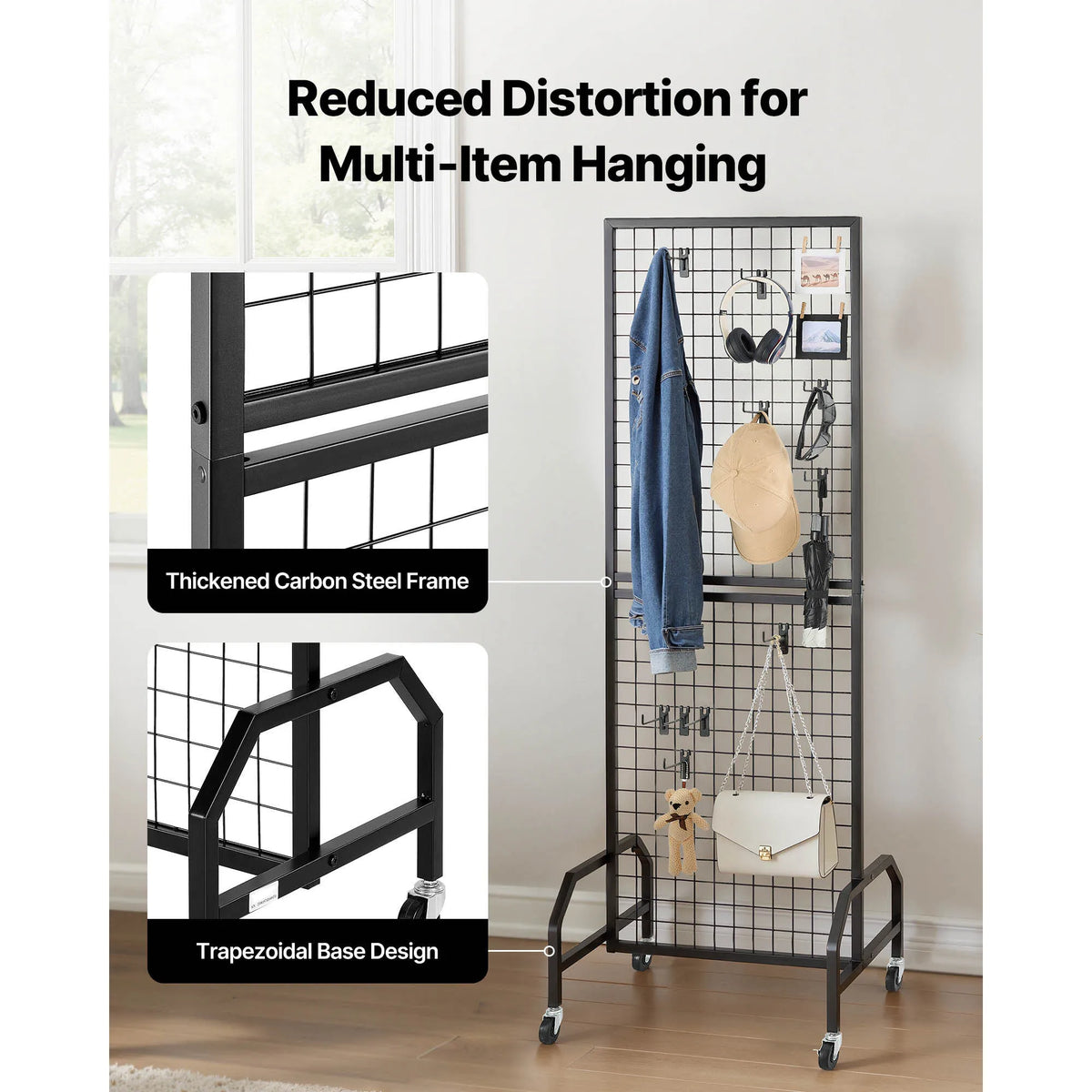 SucceBuy Gridwall Display Rack With Wheels For Craft Shows