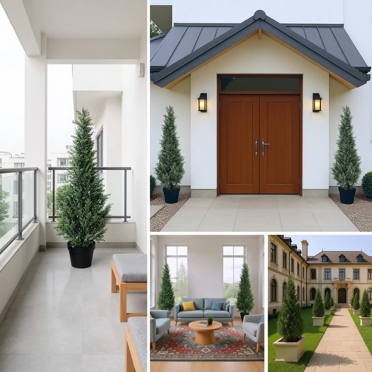Artificial Cedar Topiary Trees for Indoor and Outdoor Decor