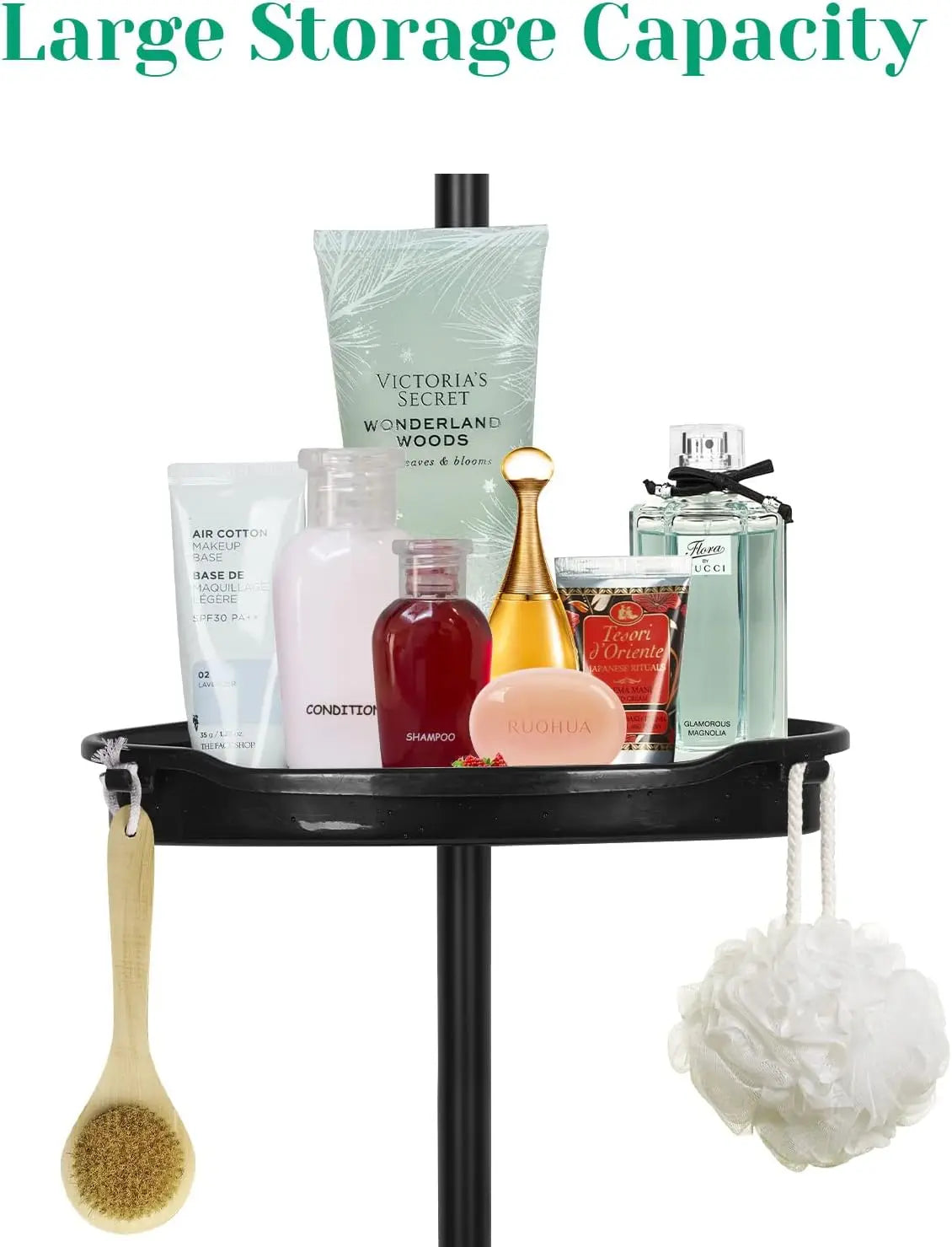 Rustproof Corner Shower Caddy With Telescopic Tension Pole