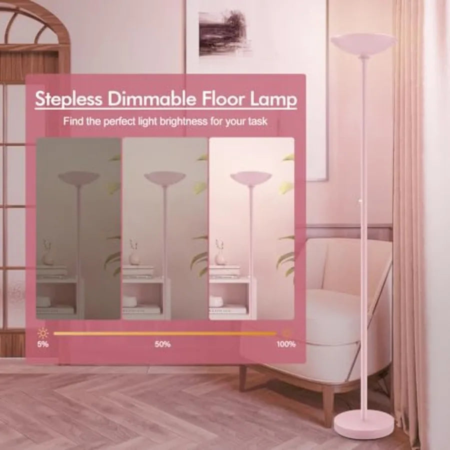 30W LED Torchiere Floor Lamp With Stepless Dimming Control