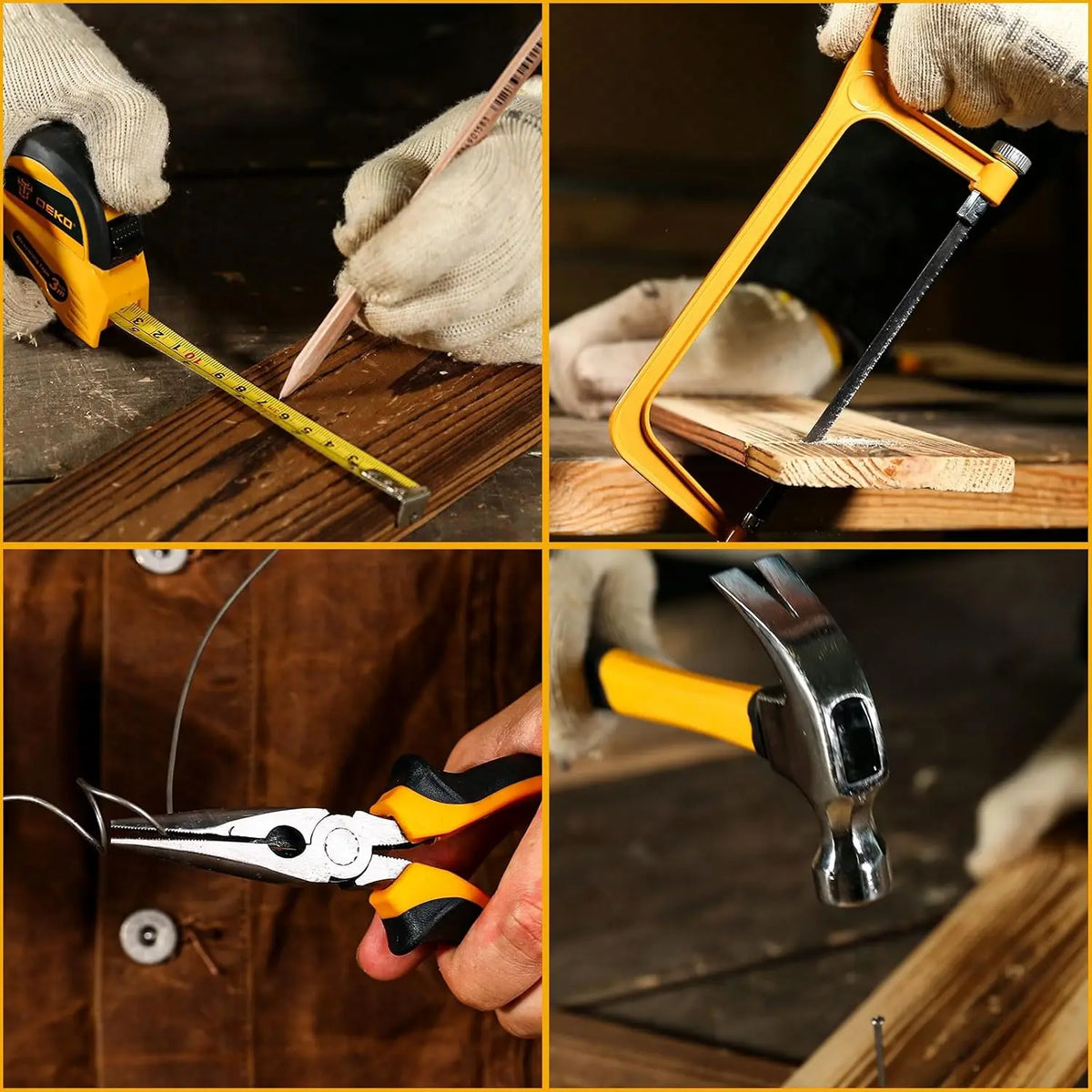 DEKO Cordless Drill and Home Mechanic Tool Set with Case