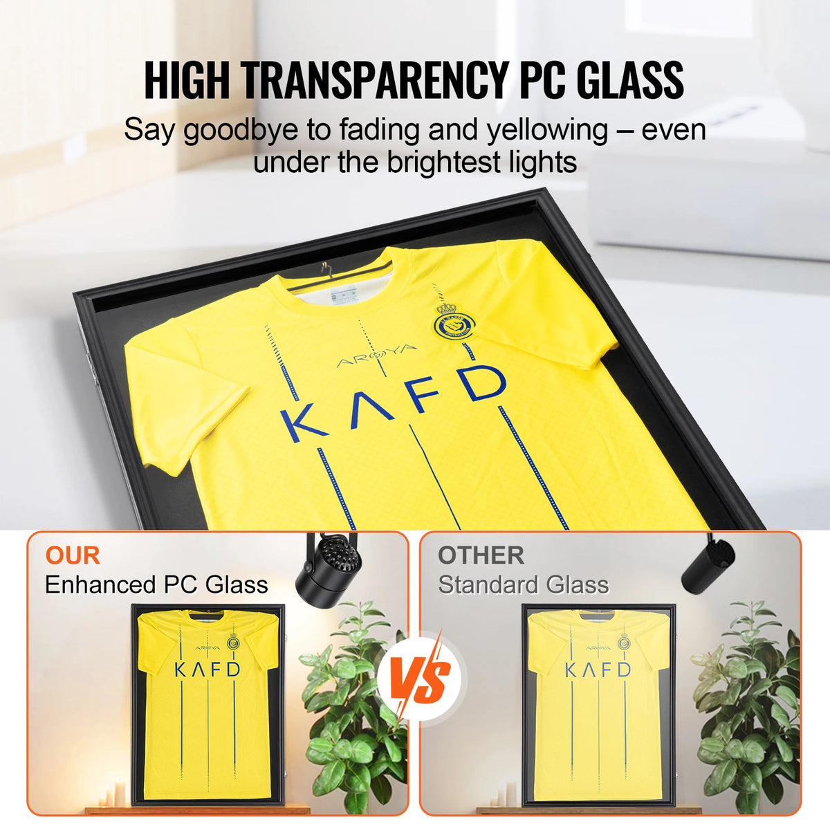 SucceBuy Lockable Jersey Sports Card Display Frame With UV Protection