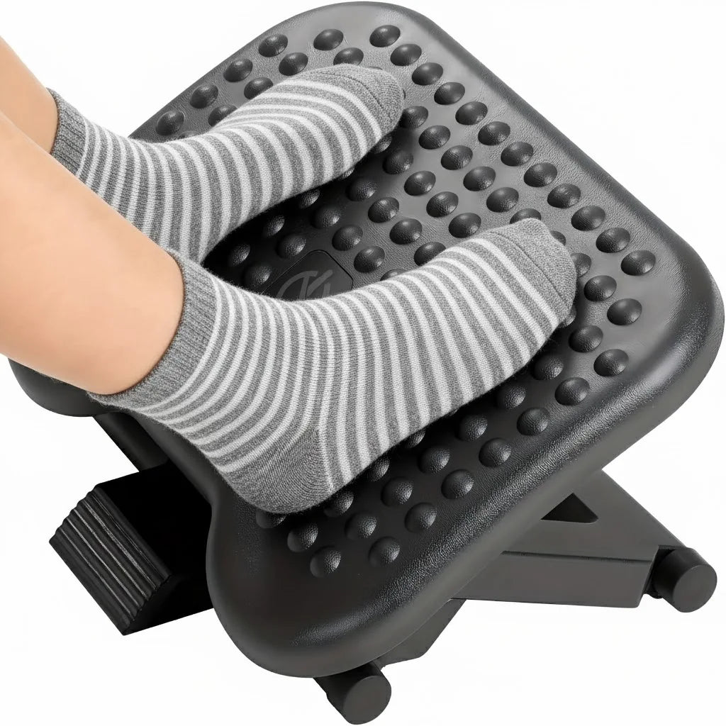 K Kyspho Adjustable Under Desk Footrest With Massage And Tilt