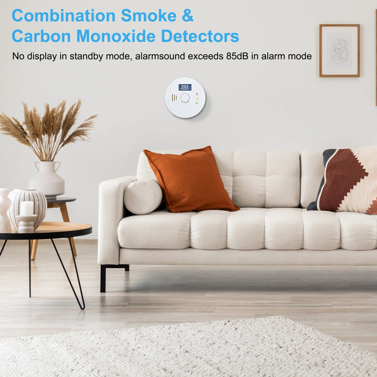 Smoke Detector and Carbon Monoxide Detector Combo with LED Indicators, 2 in 1 CO & Smoke Alarm, Battery Operated Smoke and Carbon Monoxide detectors 3-Pack