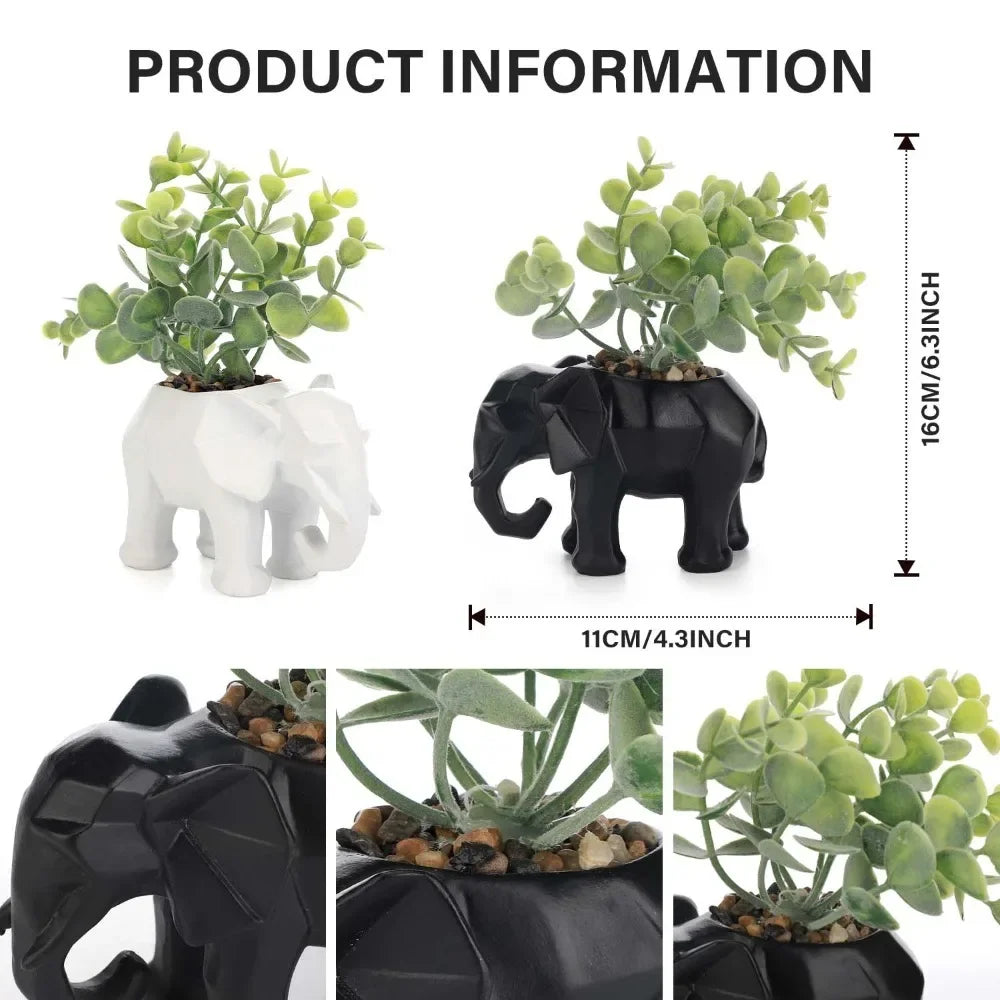 2Pack Artificial Plants with Pot Small Mini Plants Artificial Decoration Artificial Potted Plants Small Mini Plants Artificial Set Plants for Home Decor with Pot Artificial Eucalyptus Potted Plant Mini Artificial Potted Plant