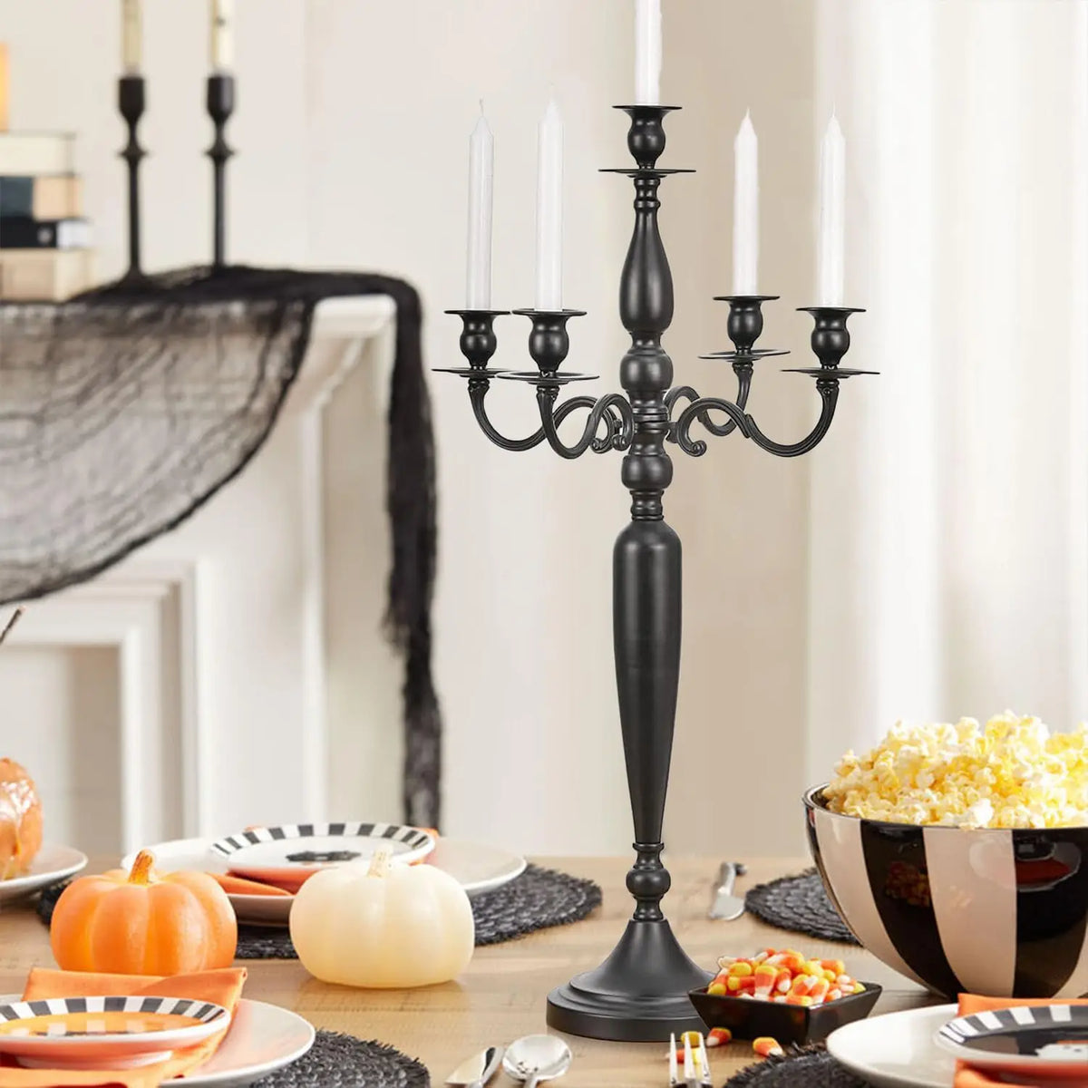 VINCIGANT Five Arm Candelabra Candle Holders for Wedding Table Decor