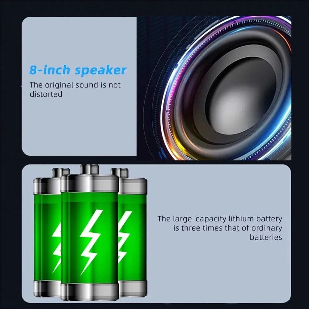 CURUK Bluetooth Party Speaker With Karaoke Mic And RGB Lights