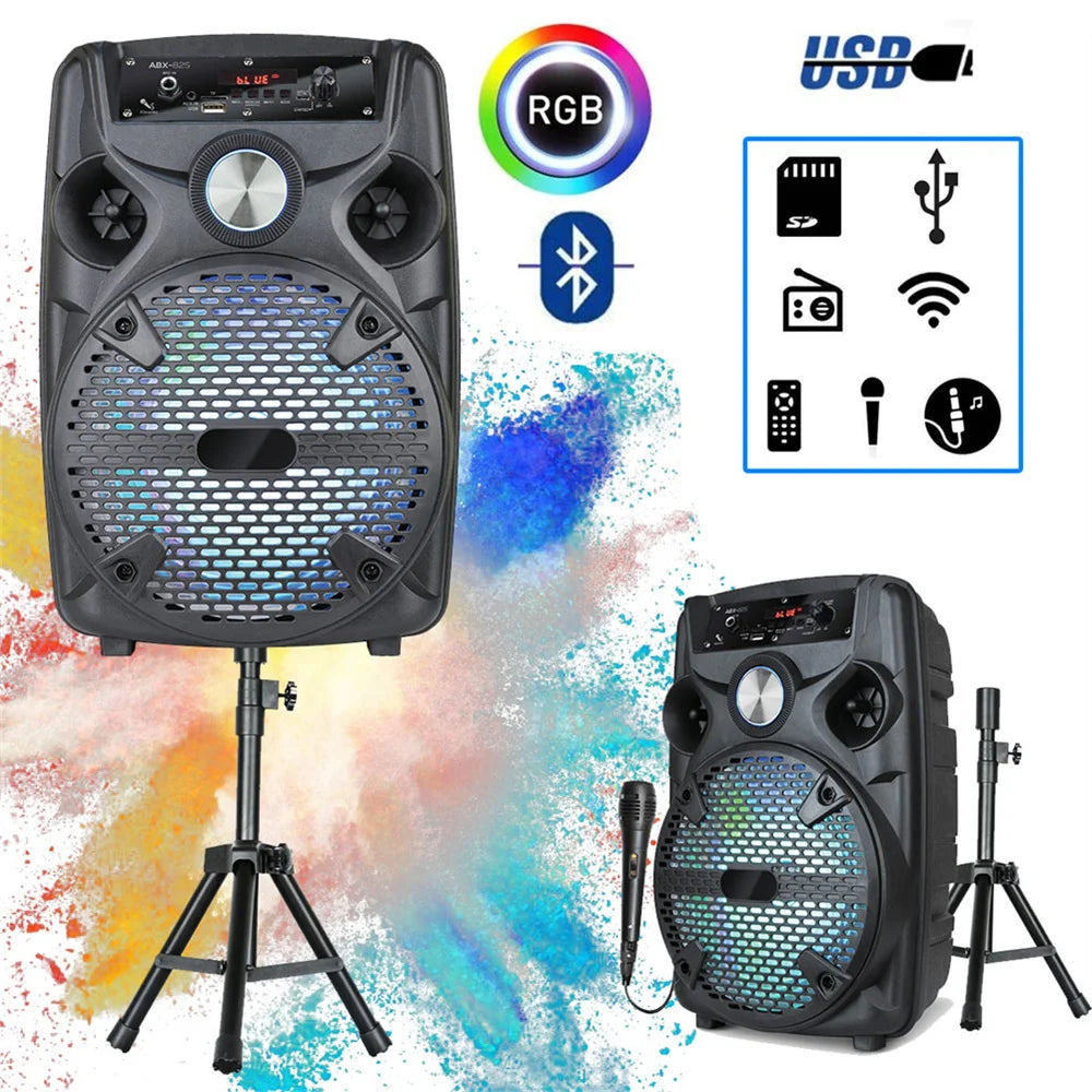 CURUK Bluetooth Party Speaker With Karaoke Mic And RGB Lights