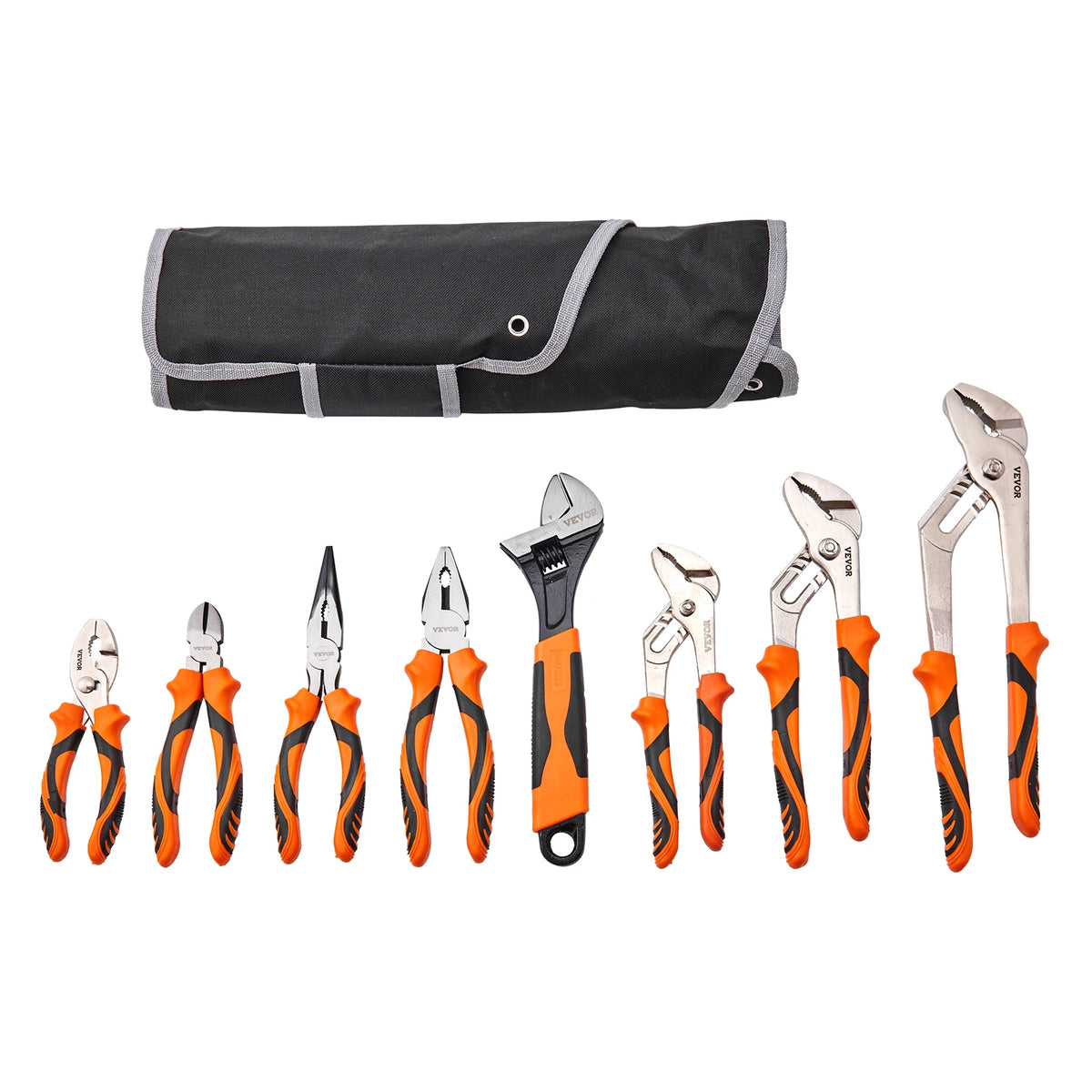 SucceBuy 8-Piece Pliers Set High Carbon Steel 12"/10"/8" Groove Joint Pliers 8" Linesman's Pliers 8" Long Nose Pliers