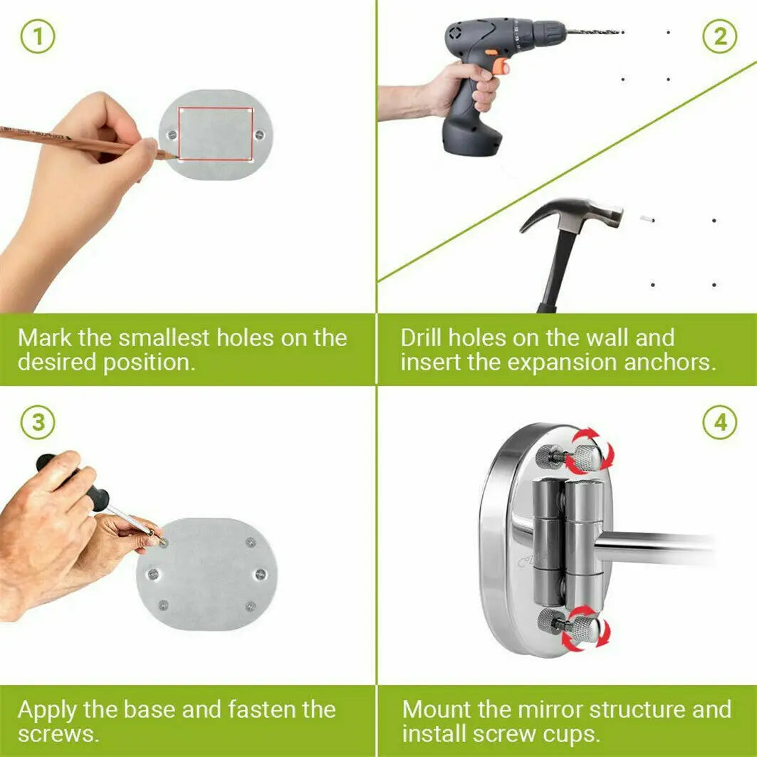 BORWART 10X Magnifying Swivel Wall Mirror for Makeup and Shaving