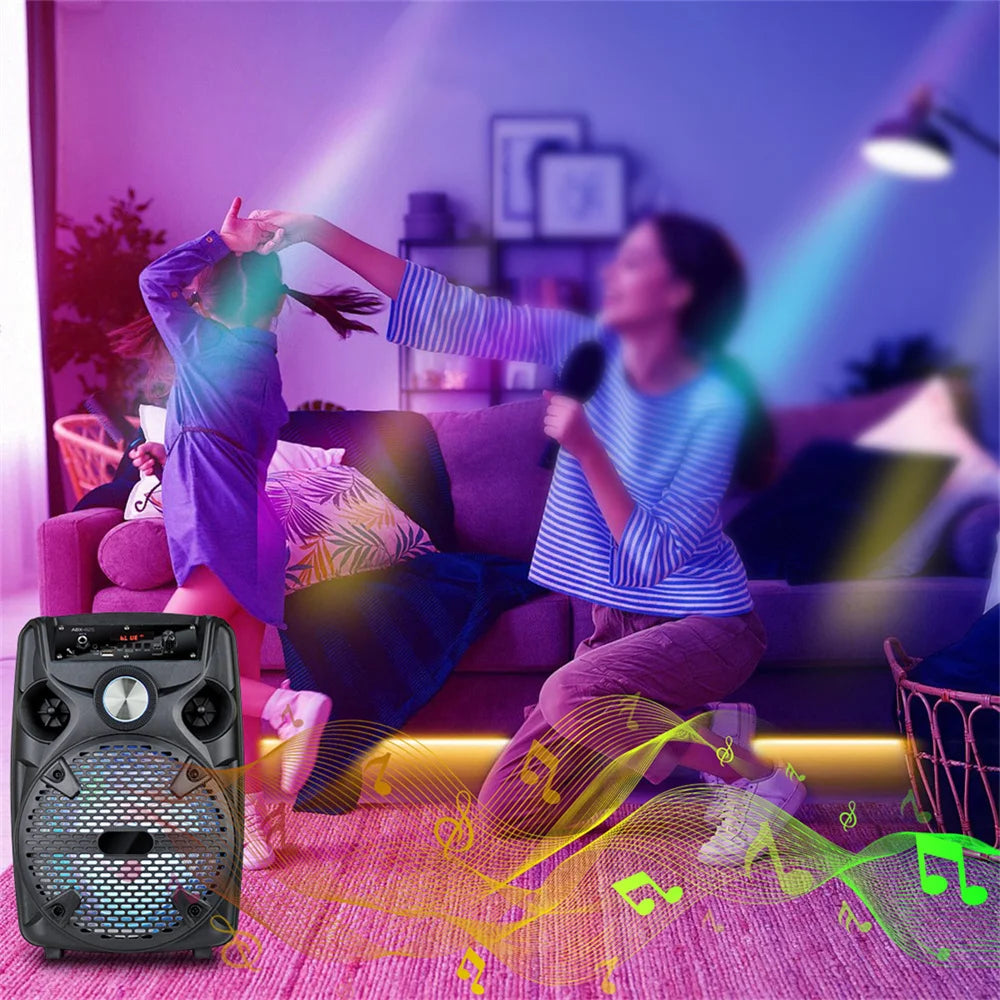 CURUK Bluetooth Party Speaker With Karaoke Mic And RGB Lights