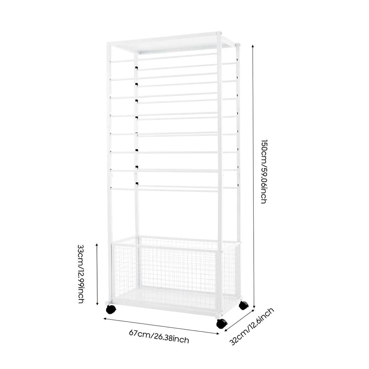 Bymaocar Double Sided Ribbon Storage Rack With Adjustable Crossbars