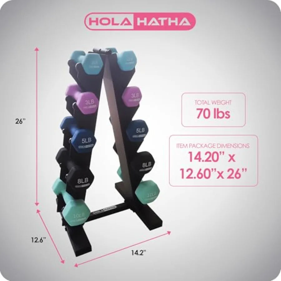 Neoprene Dumbbell Strength Training Set With Storage Rack