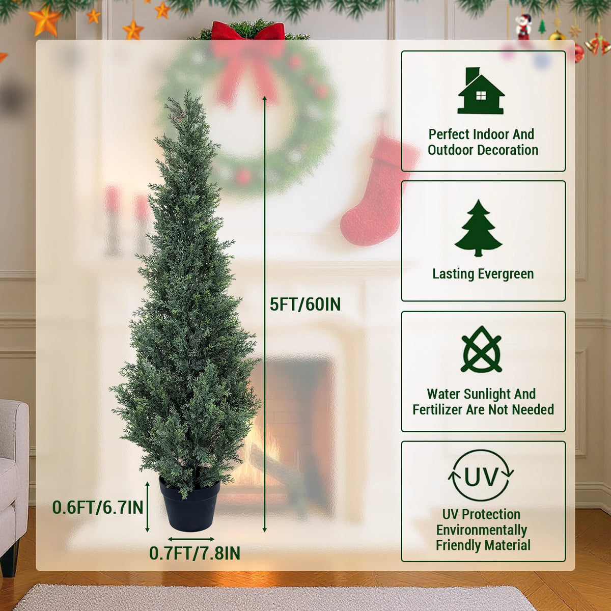 Artificial Cedar Topiary Trees for Indoor and Outdoor Decor