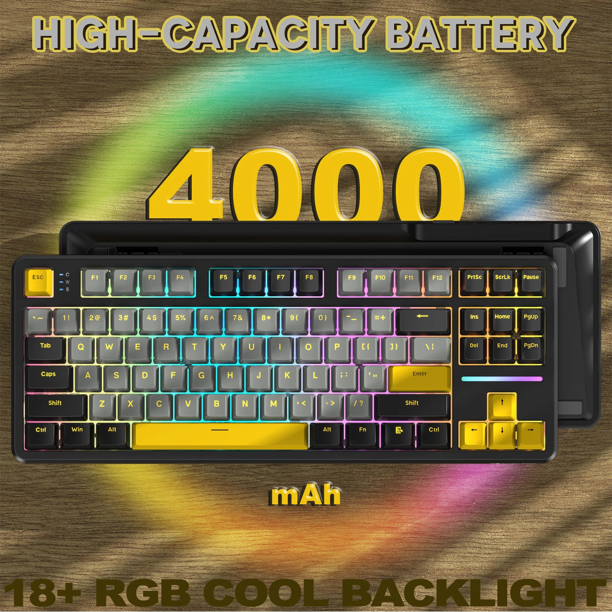 Attack Shark X87 Wireless Mechanical Gaming Keyboard Tri Mode Connectivity