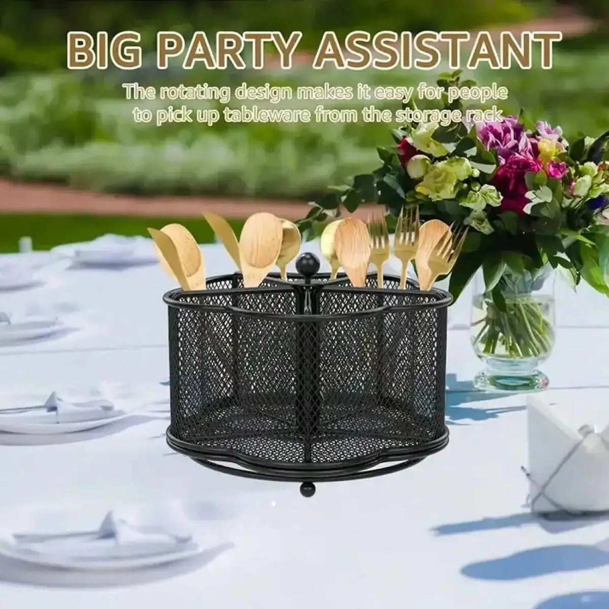 Rotating Stainless Steel Utensil Holder For Kitchen Organization