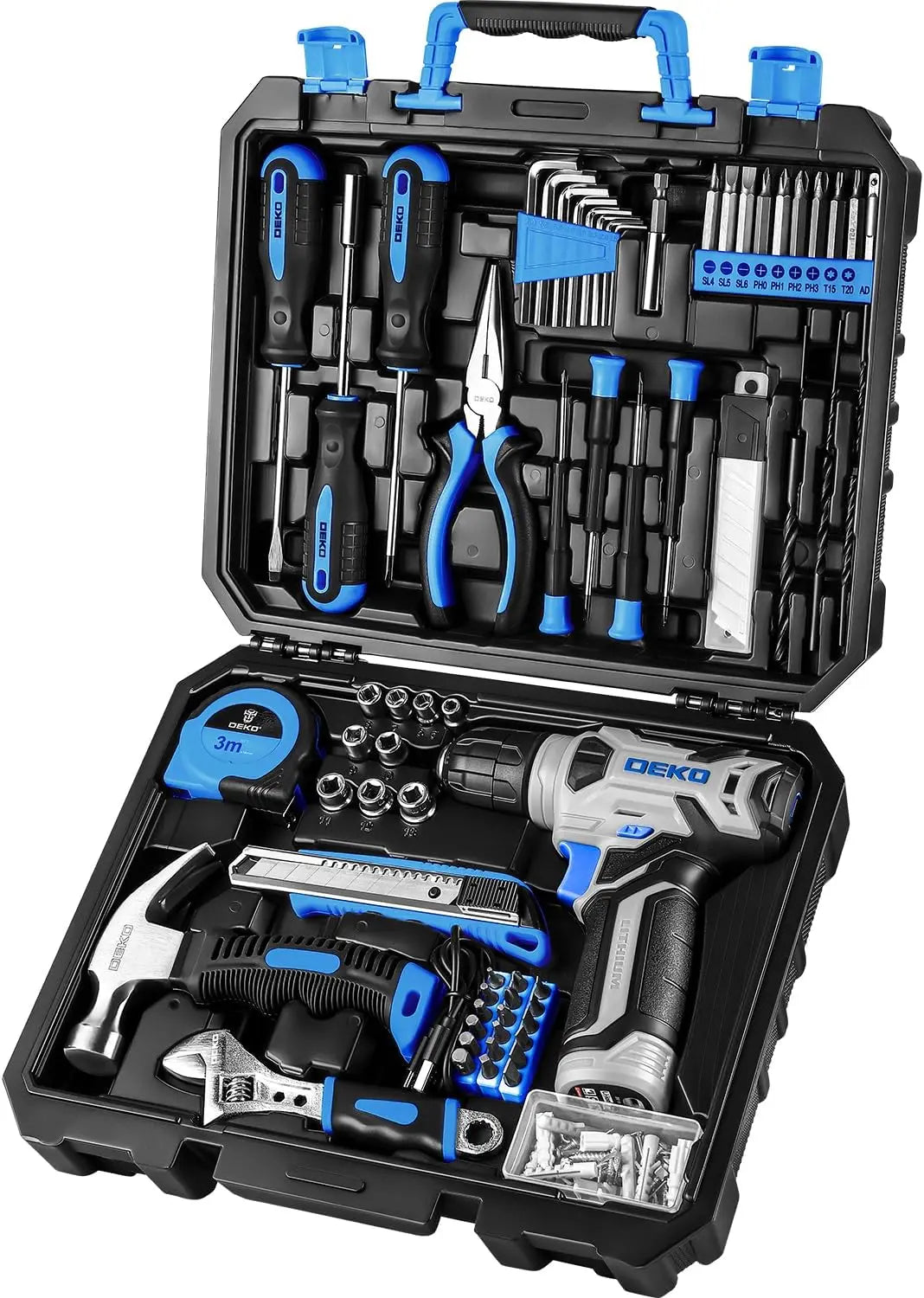 DEKO Cordless Drill Home Improvement Hand Tool Kit Set