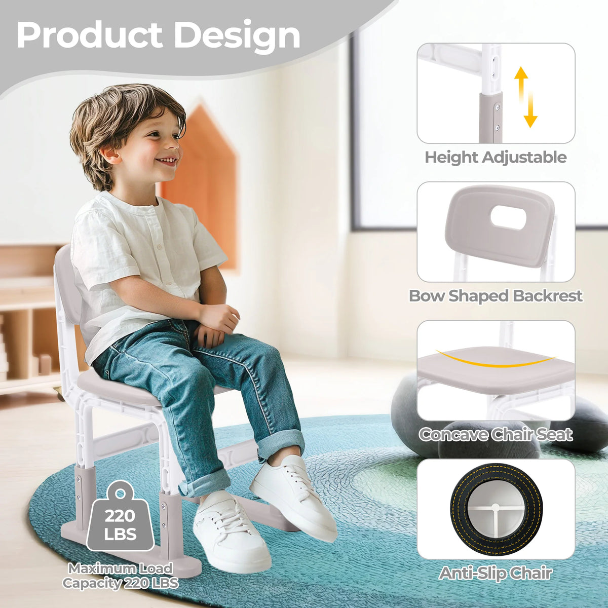 Adjustable Activity Table and Chair Set for Kids Creative Play