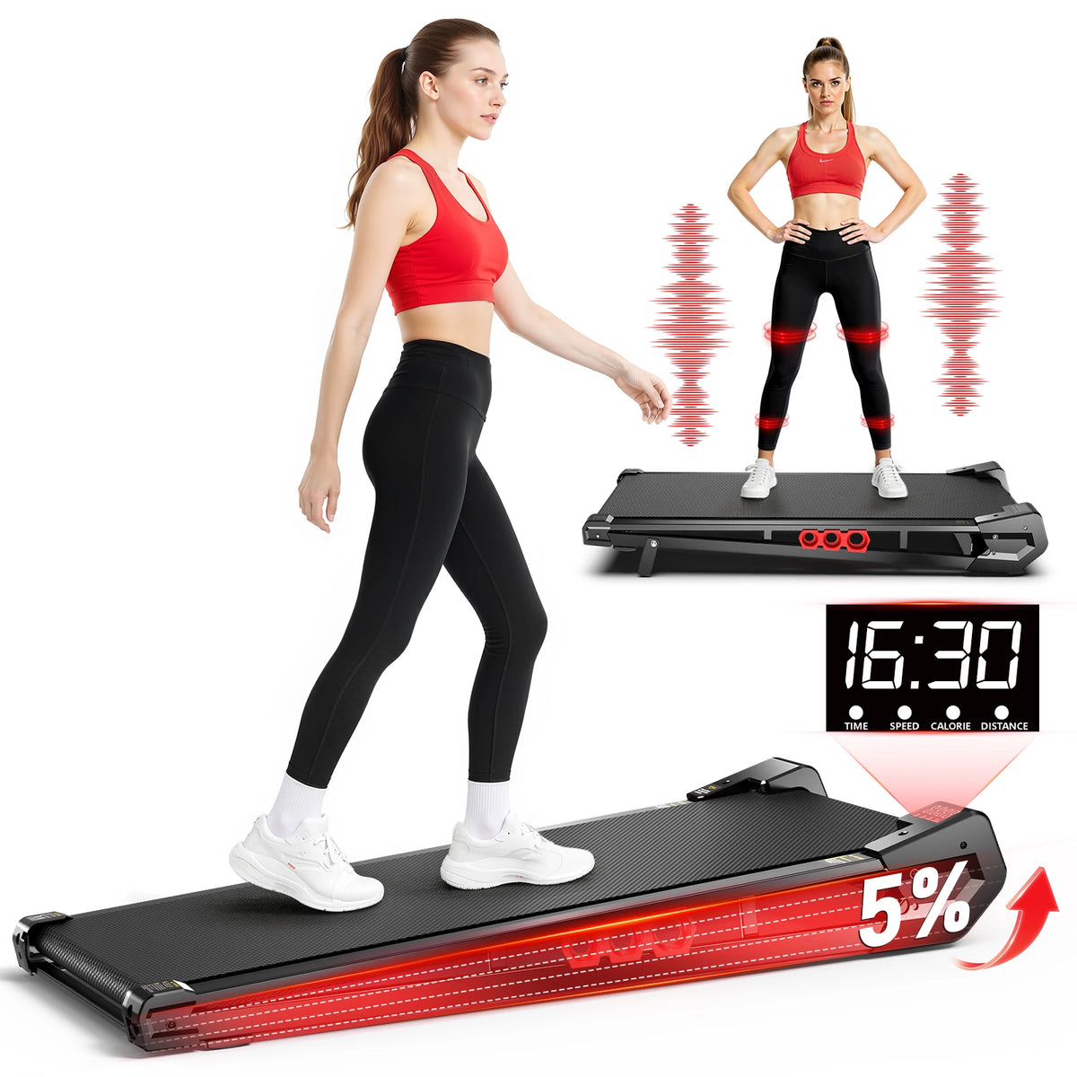 AKLUER Under Desk Vibration Walking Pad With Remote Control