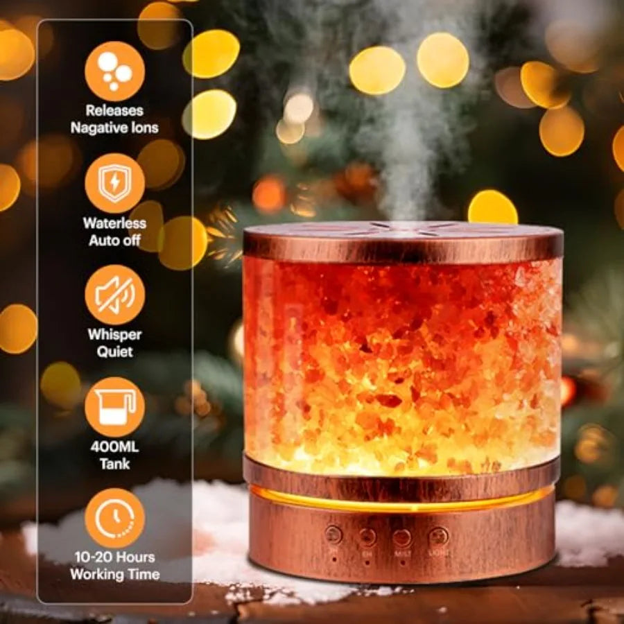 Ultrasonic Essential Oil Diffuser And Himalayan Salt Lamp Combo