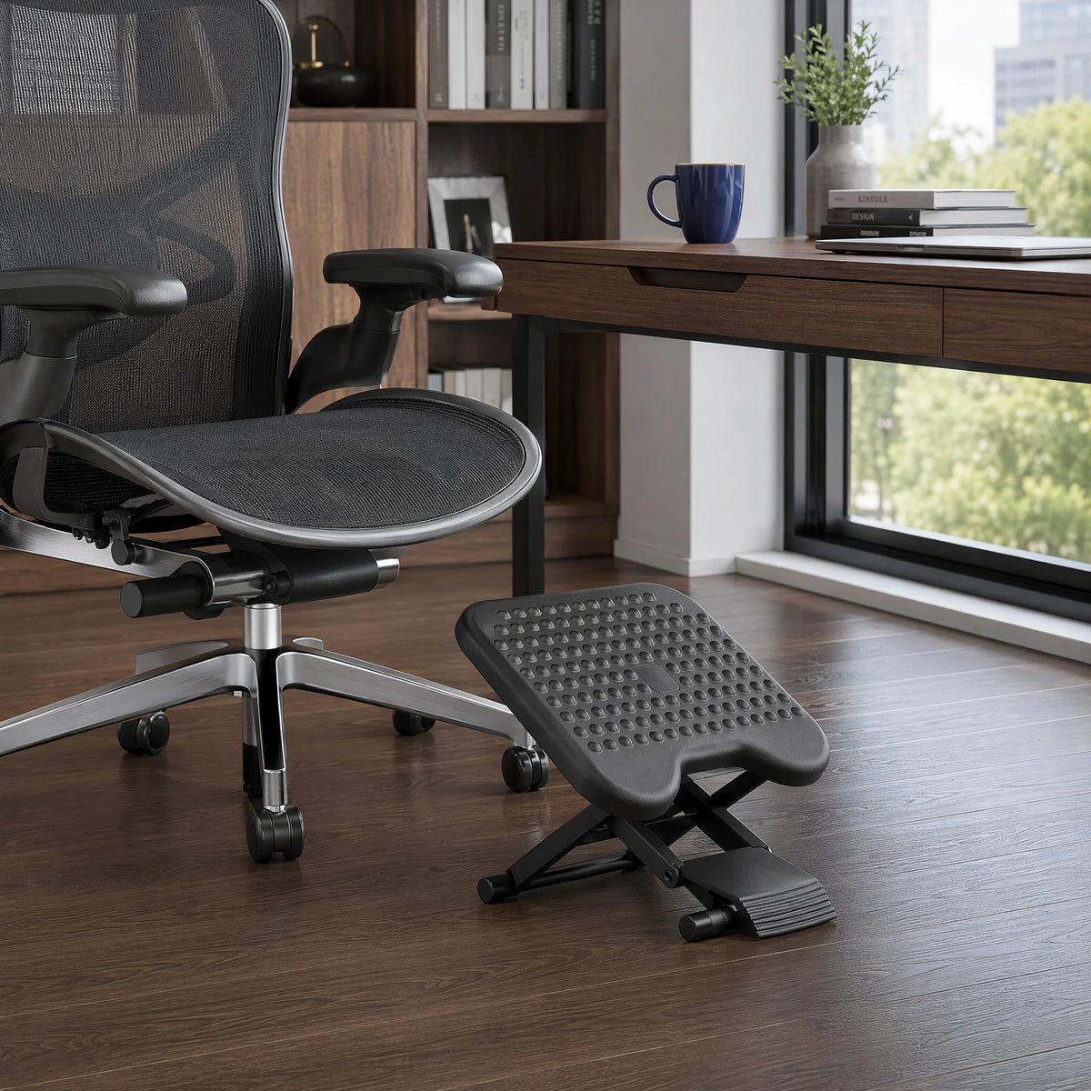 K Kyspho Adjustable Under Desk Footrest With Massage And Tilt