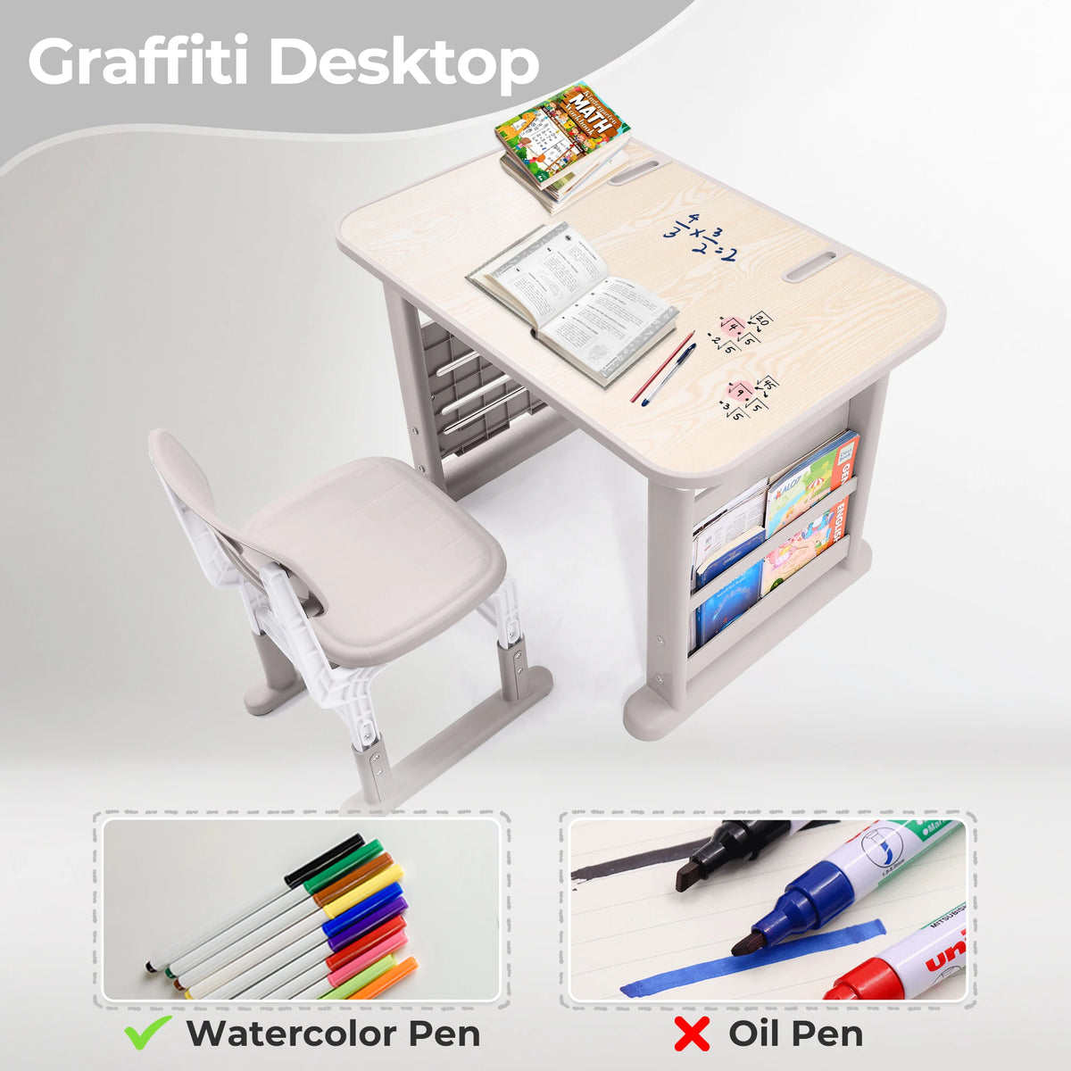 Adjustable Activity Table and Chair Set for Kids Creative Play