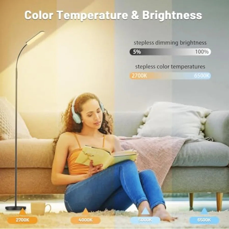 Dimmable LED Floor Lamp With Remote and Touch Controls