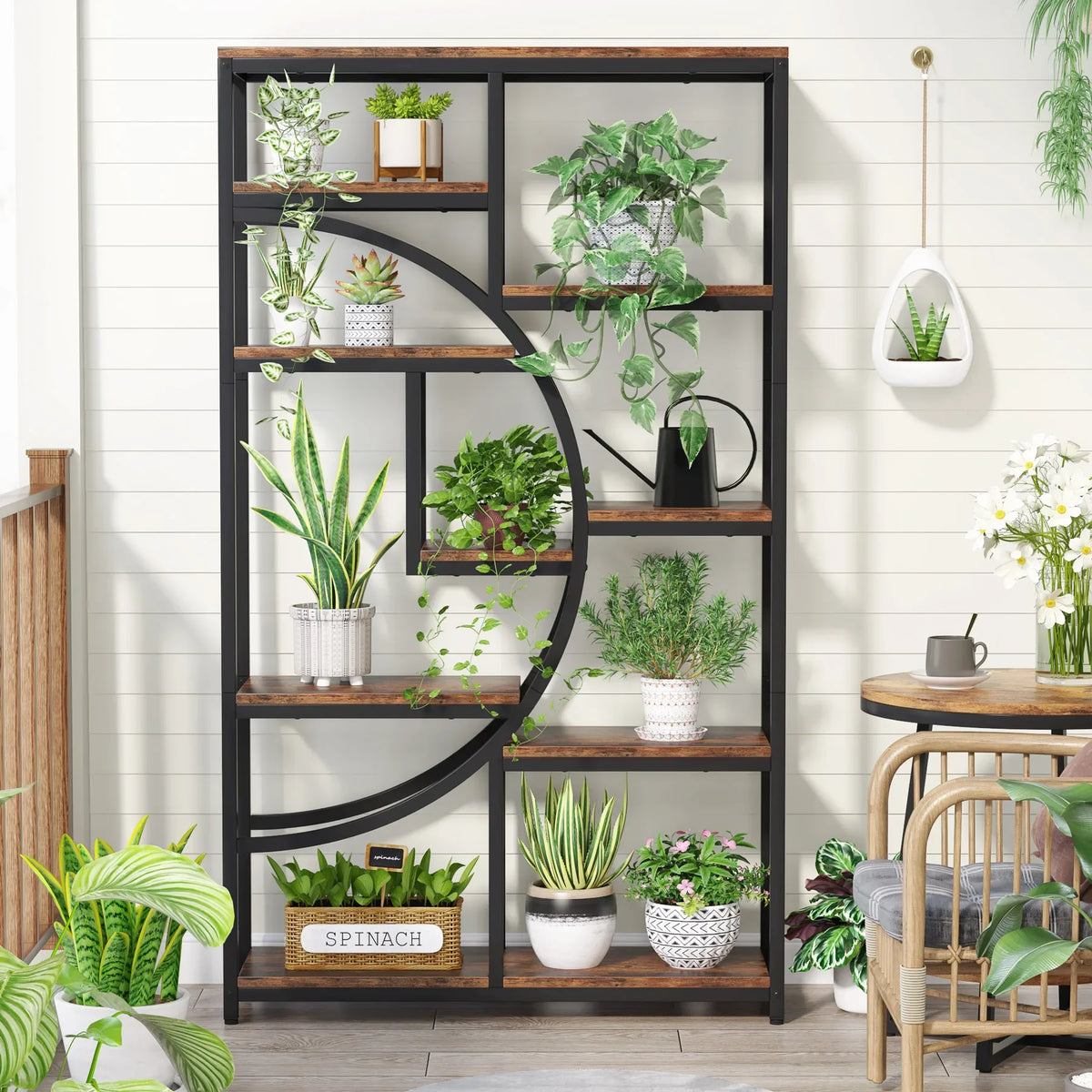 Tribesigns Industrial Etagere Bookcase With Five Tier Display Storage
