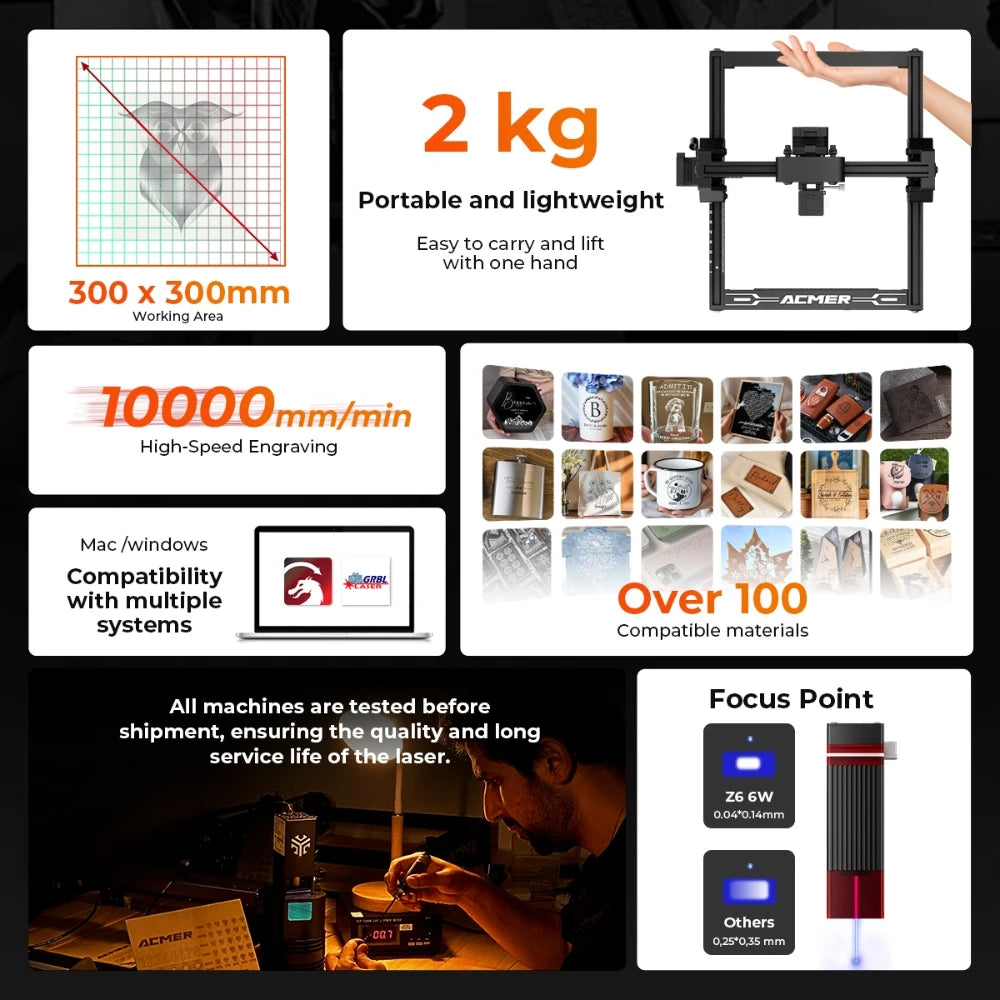 ELIDOR Z6 Laser Engraver and Cutter for Woodworking and DIY