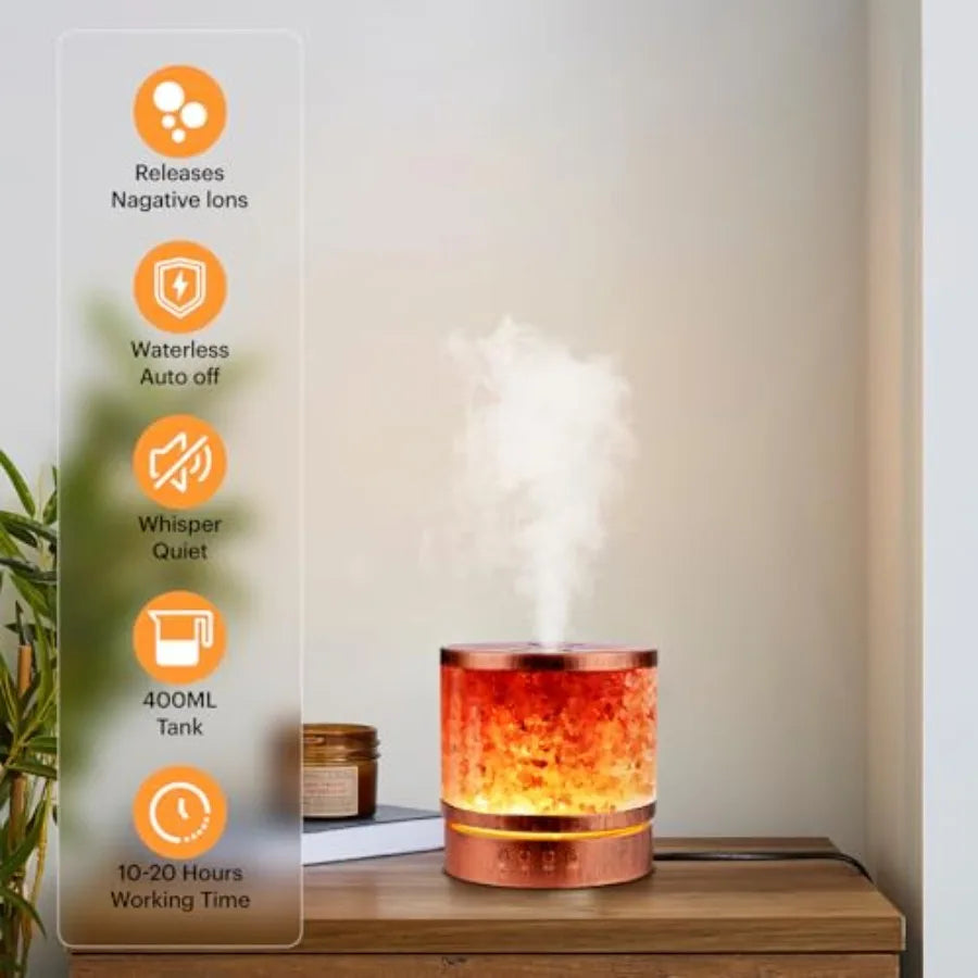 Ultrasonic Essential Oil Diffuser And Himalayan Salt Lamp Combo