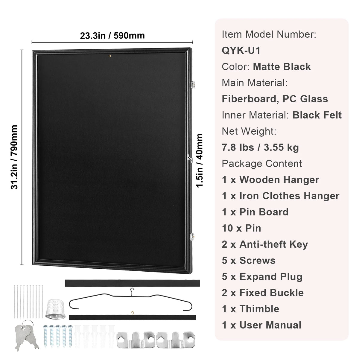 SucceBuy Lockable Jersey Sports Card Display Frame With UV Protection