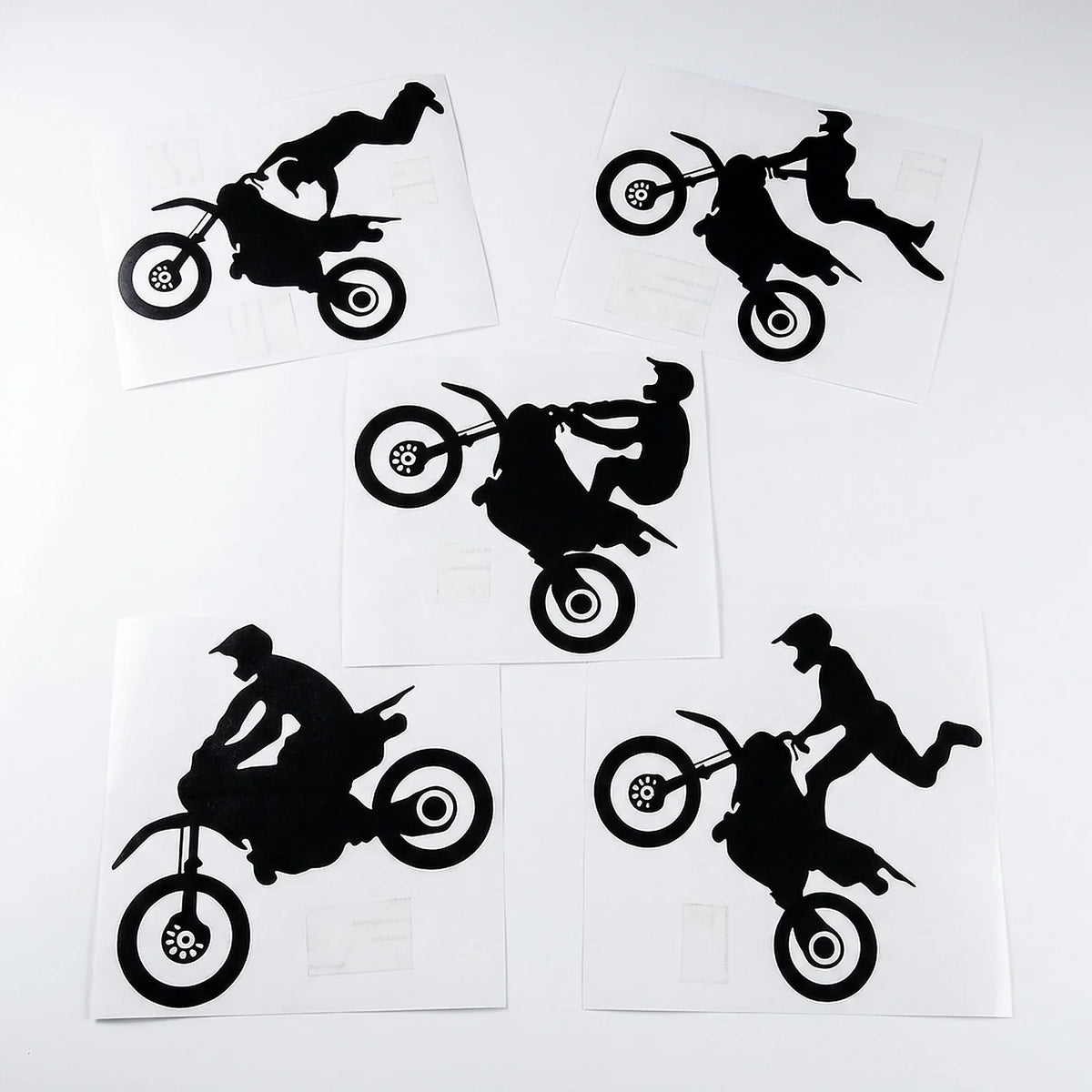 Zoyiancy Dirt Bike Motocross Wall Decal, Black Vinyl Motorcycle Silhouette Sticker Set For Bedroom, Garage Or Party Backdrop