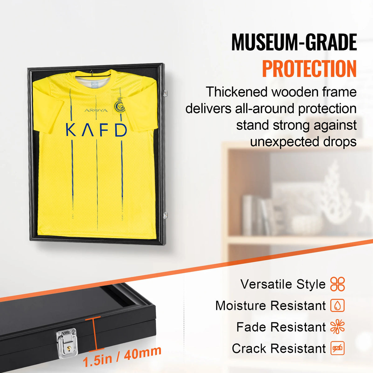 SucceBuy Lockable Jersey Sports Card Display Frame With UV Protection