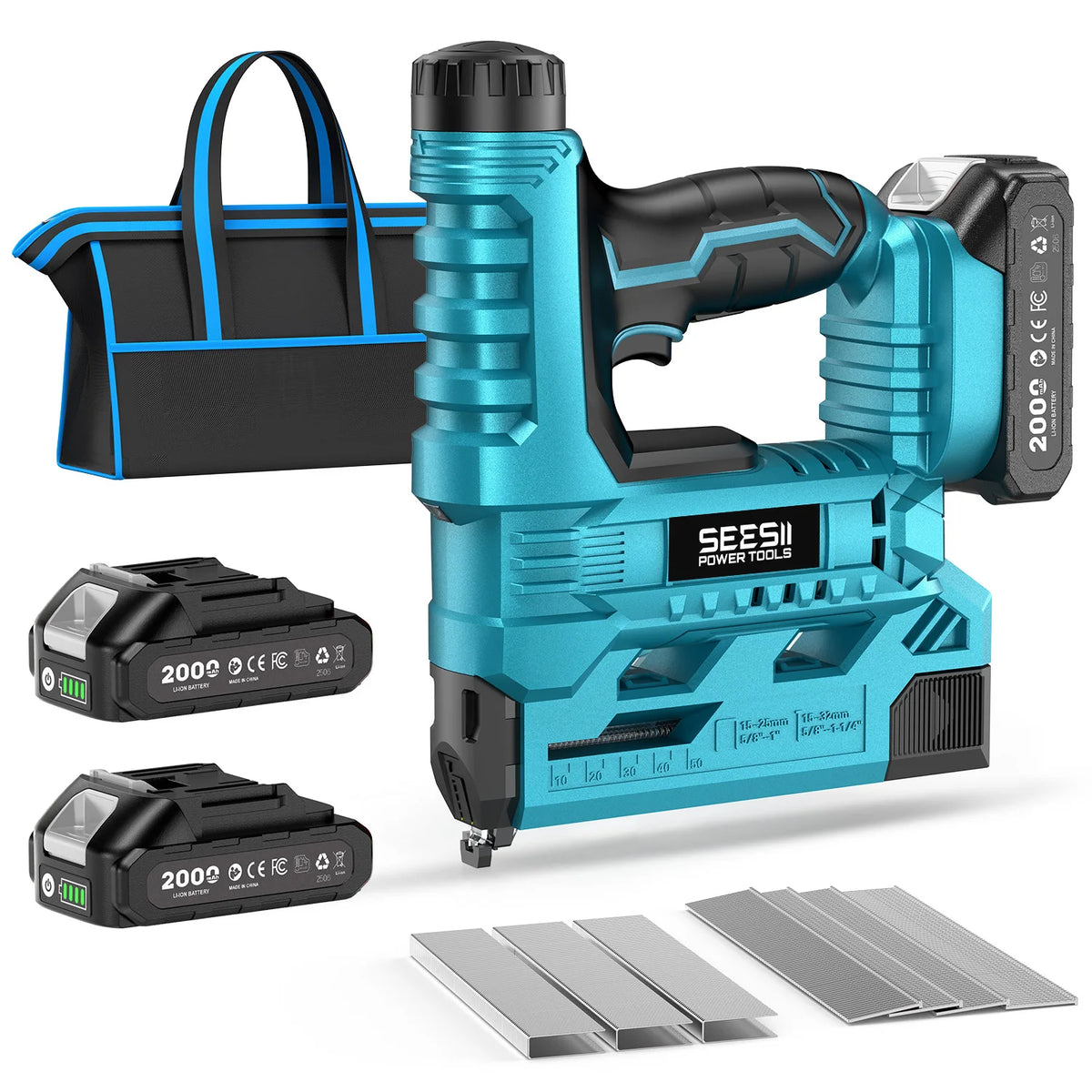 Seesii Cordless Brad Nailer and Stapler for Furniture and Woodworking