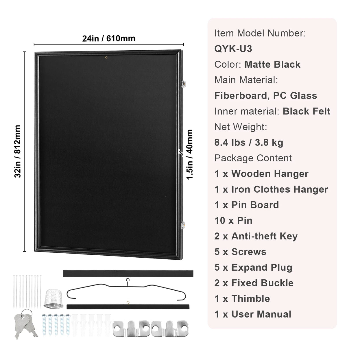 SucceBuy Lockable Jersey Sports Card Display Frame With UV Protection