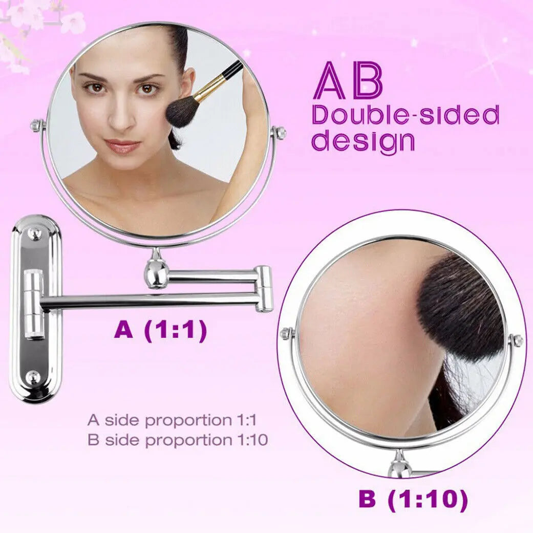 BORWART 10X Magnifying Swivel Wall Mirror for Makeup and Shaving