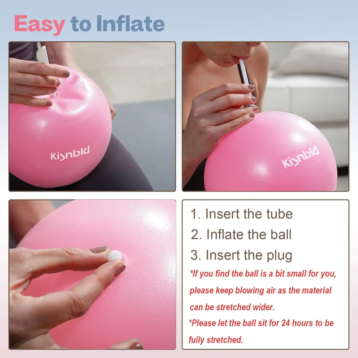Kisnbld Mini Pilates Ball for Yoga Fitness and Core Workouts