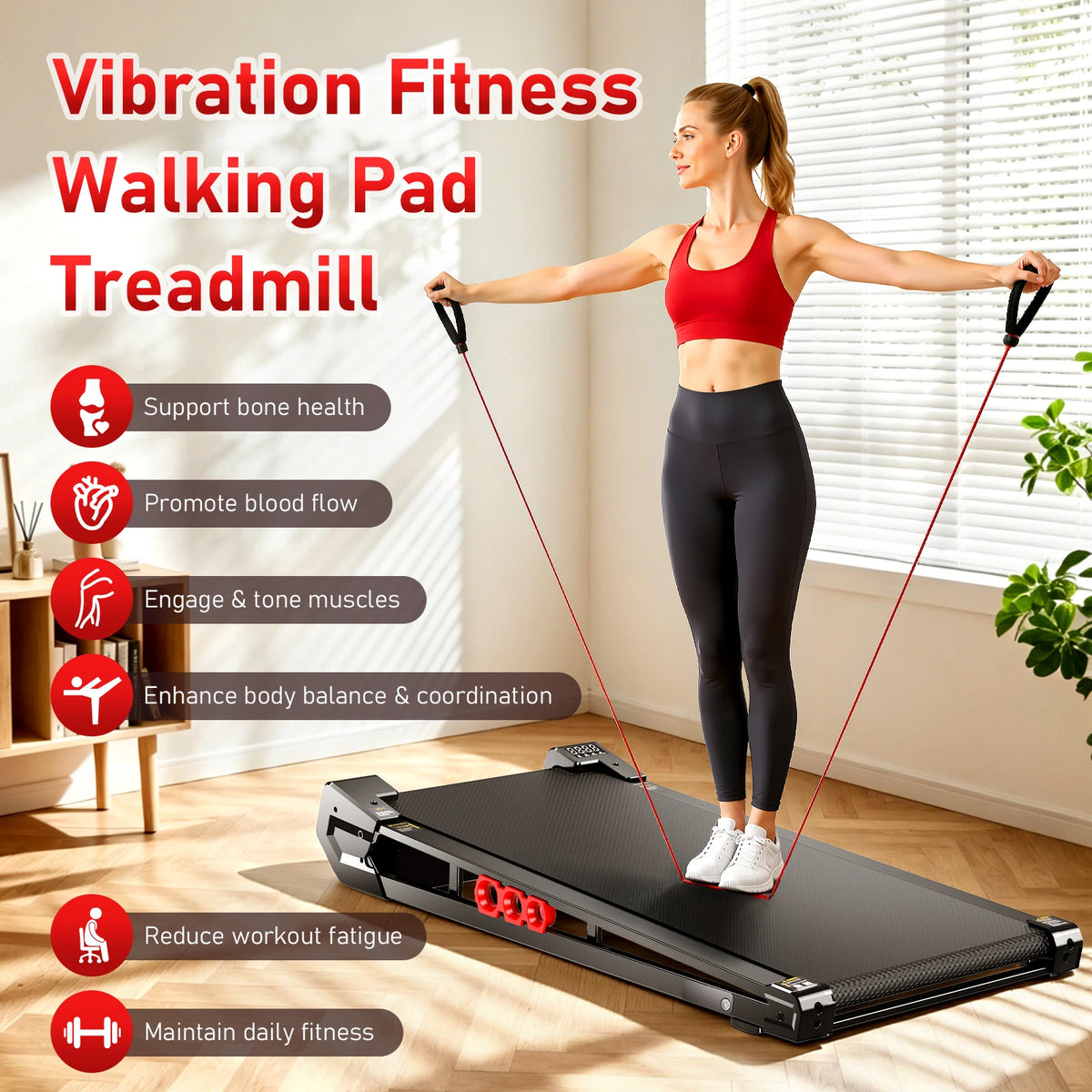 AKLUER Under Desk Vibration Walking Pad With Remote Control