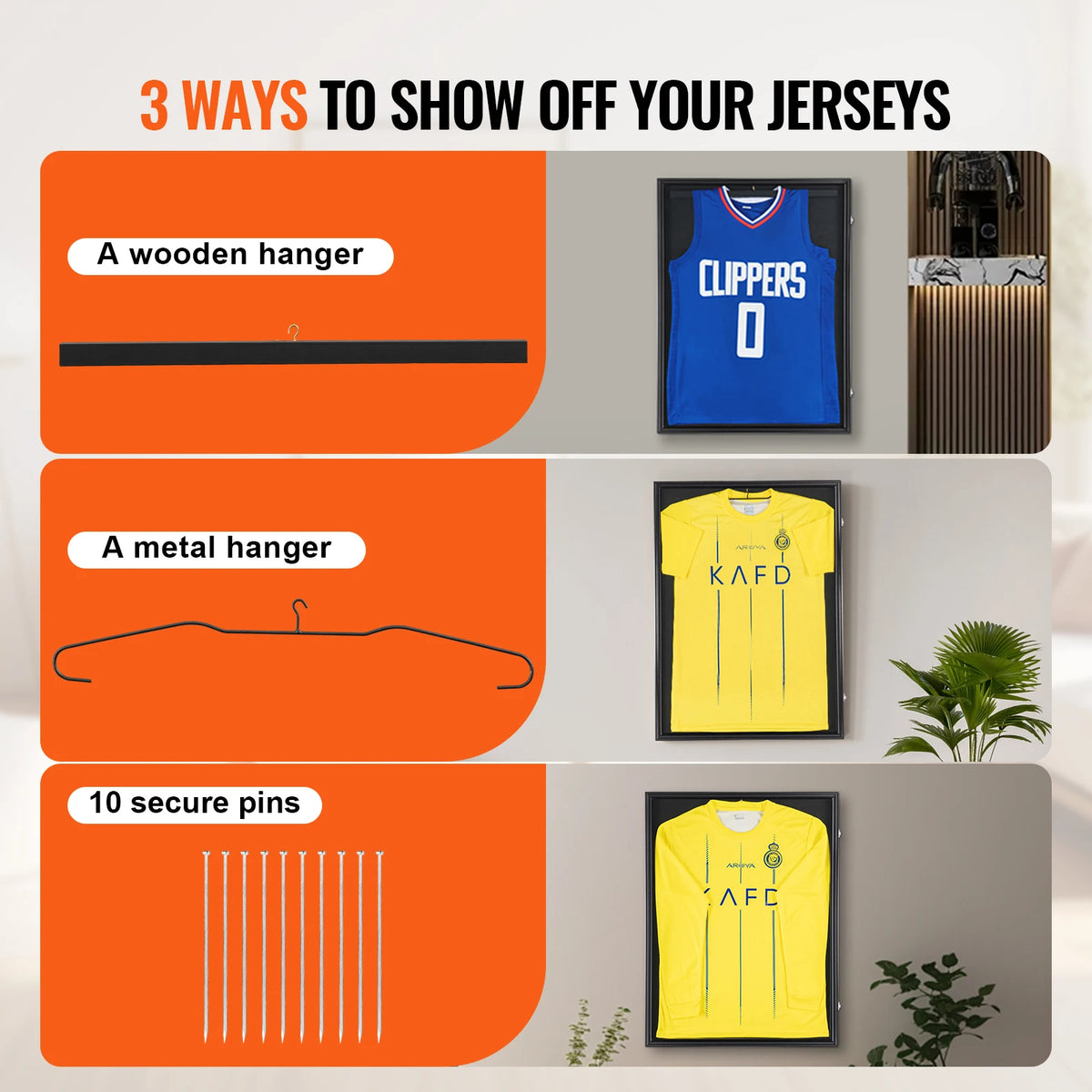 SucceBuy Lockable Jersey Sports Card Display Frame With UV Protection