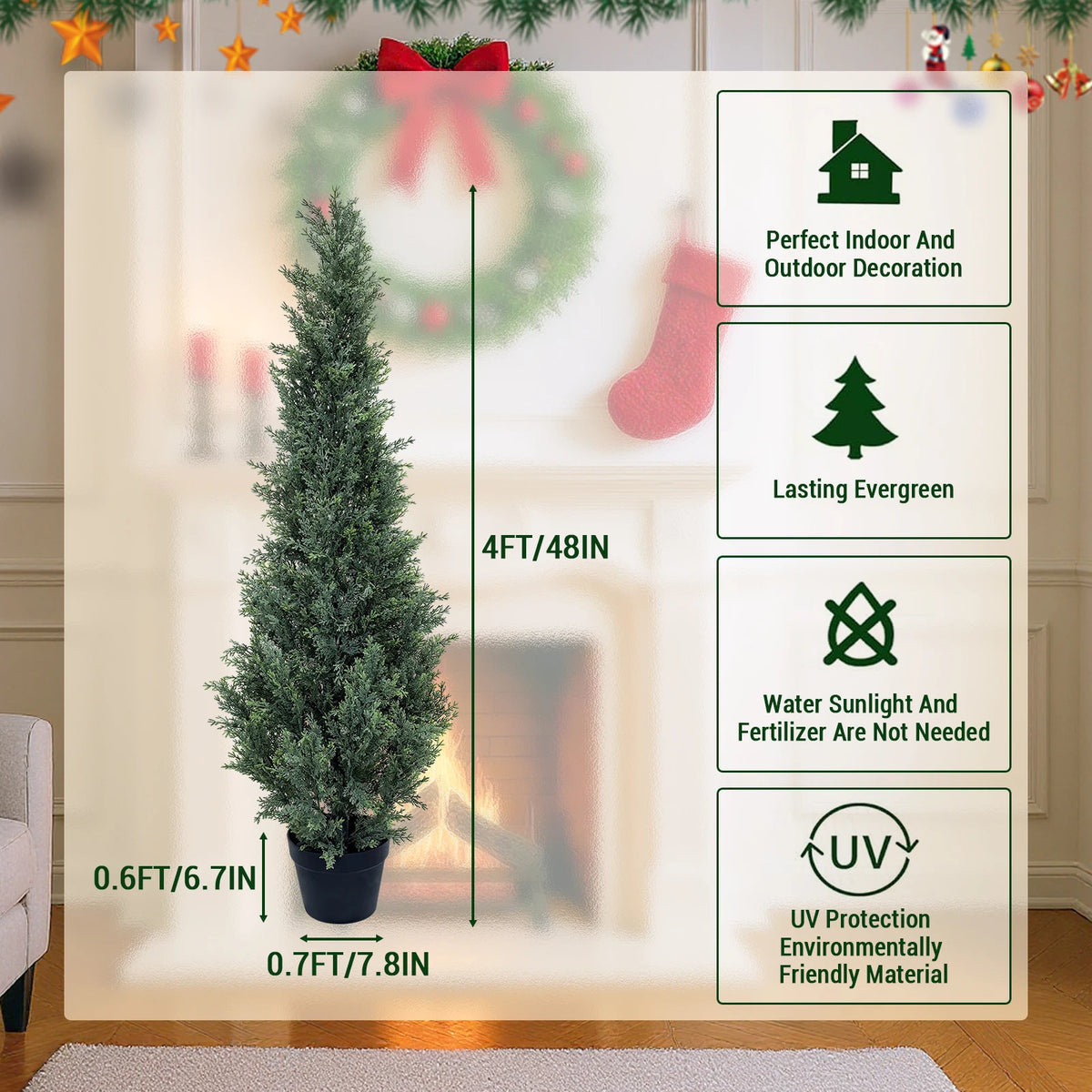 Artificial Cedar Topiary Trees for Indoor and Outdoor Decor