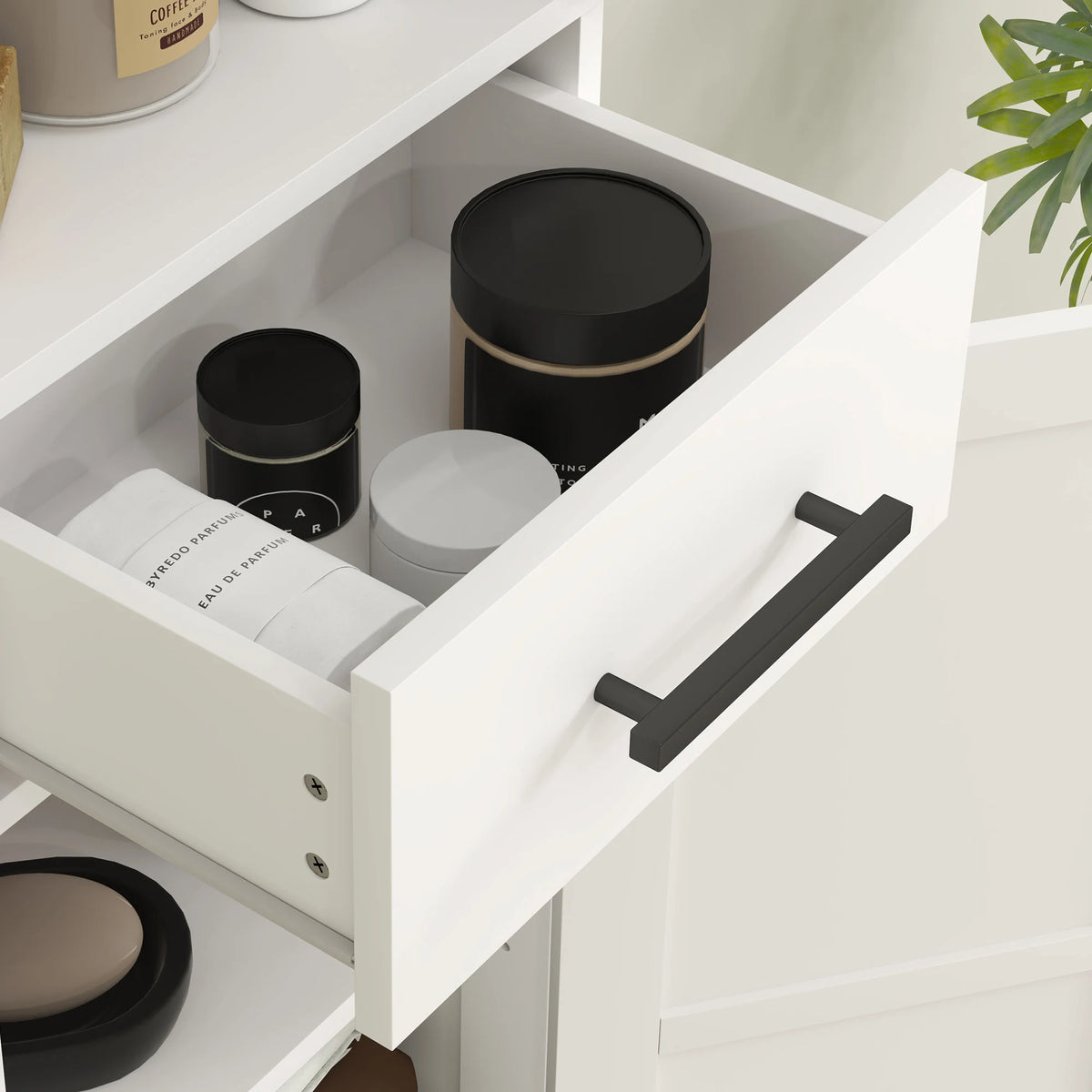 HOMCOM Farmhouse Bathroom Storage Cabinet With Drawer And Barn Doors
