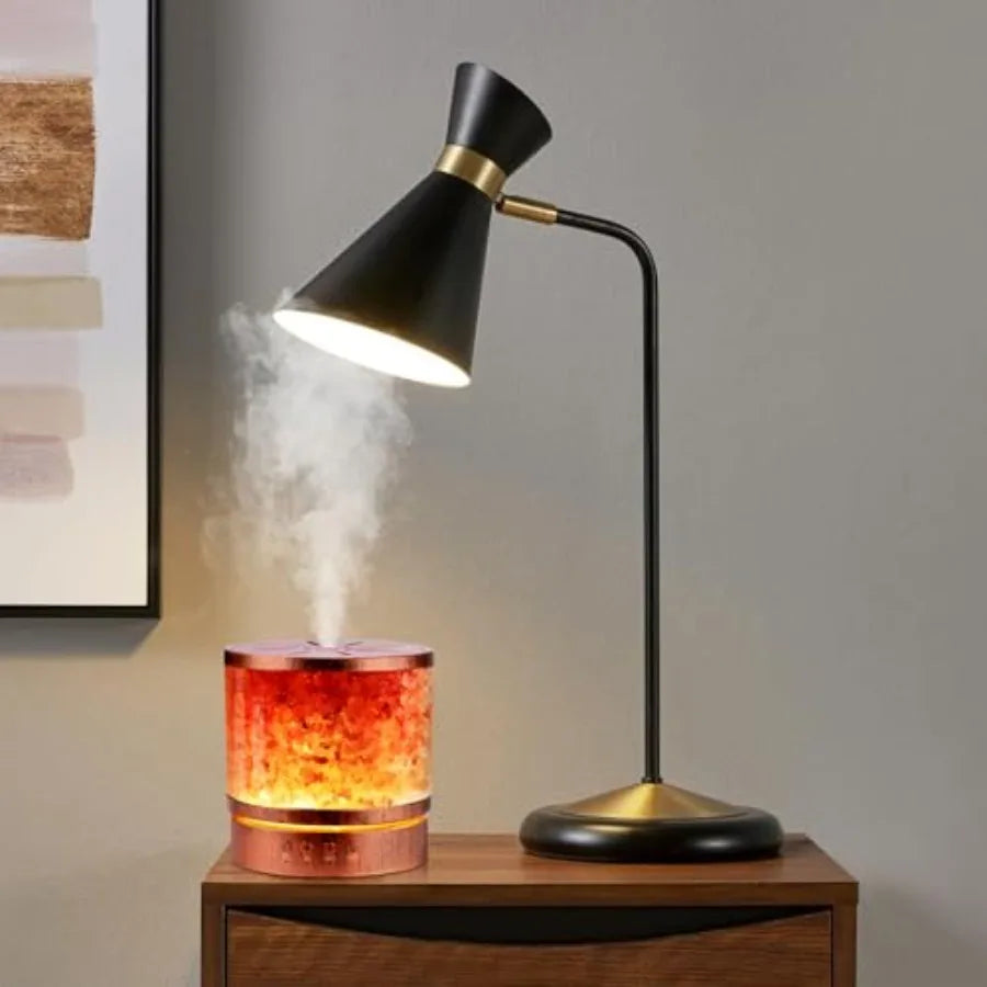 Ultrasonic Essential Oil Diffuser And Himalayan Salt Lamp Combo