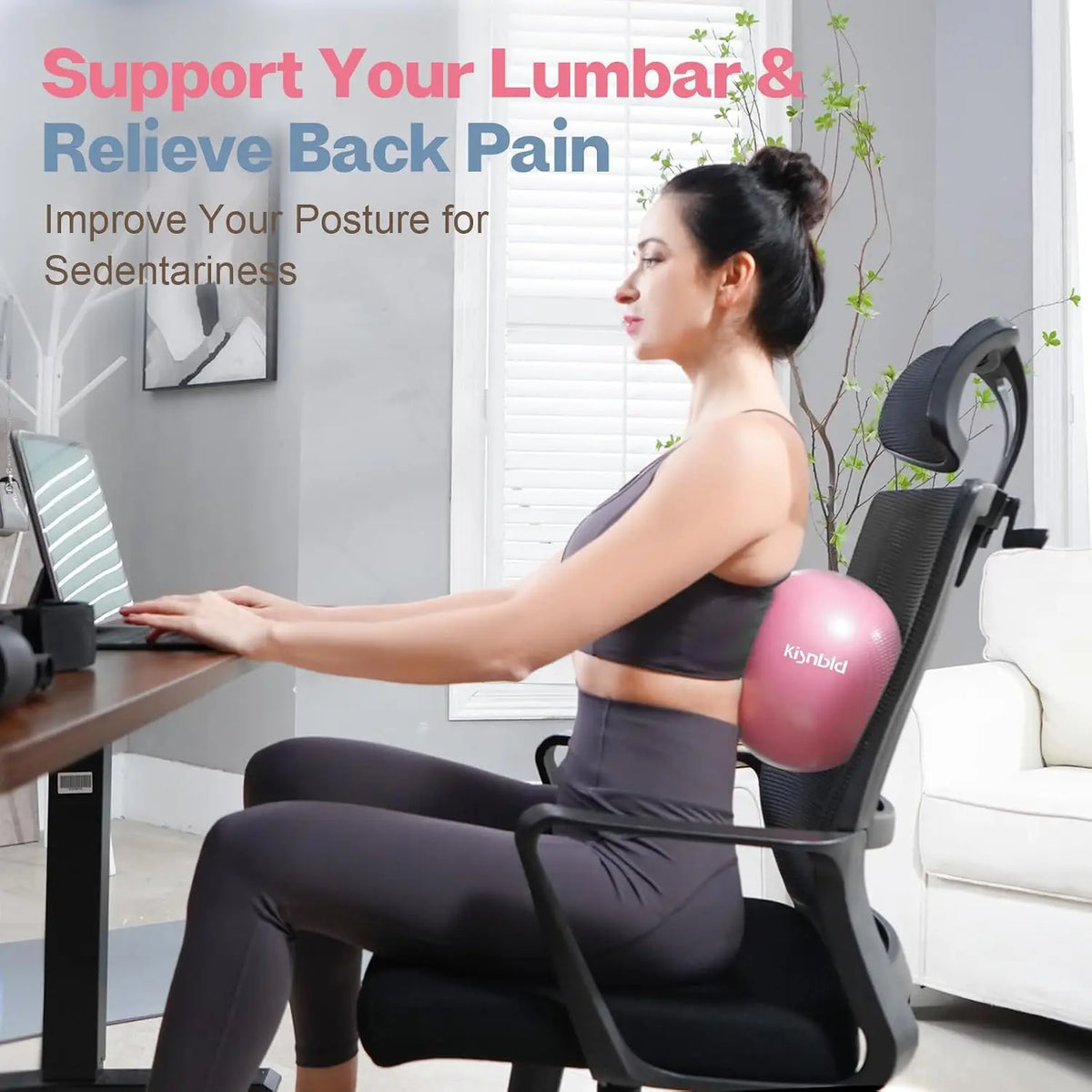 Kisnbld Mini Pilates Ball for Yoga Fitness and Core Workouts