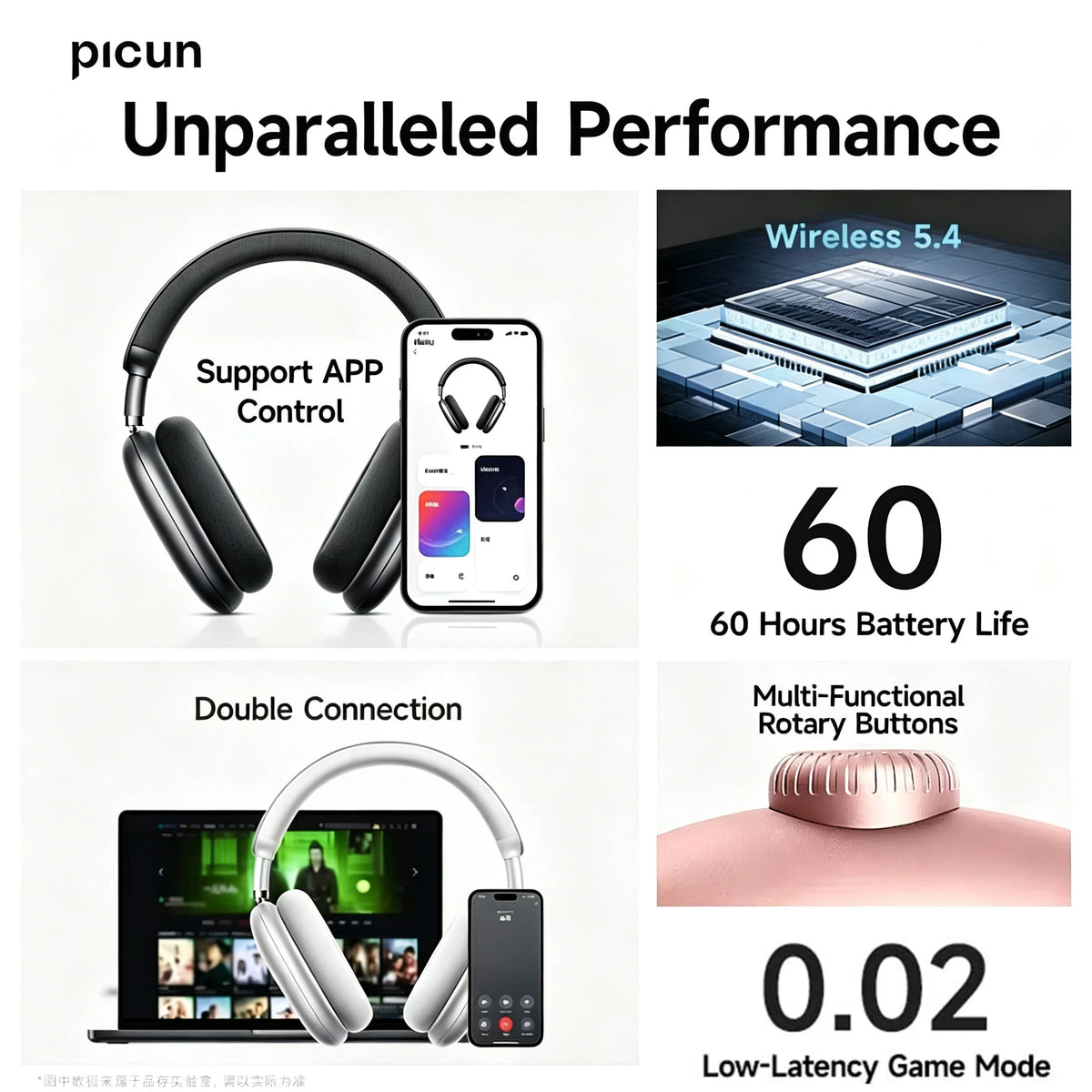 Picun F8 Pro ANC Wireless Headphones With Spatial Audio