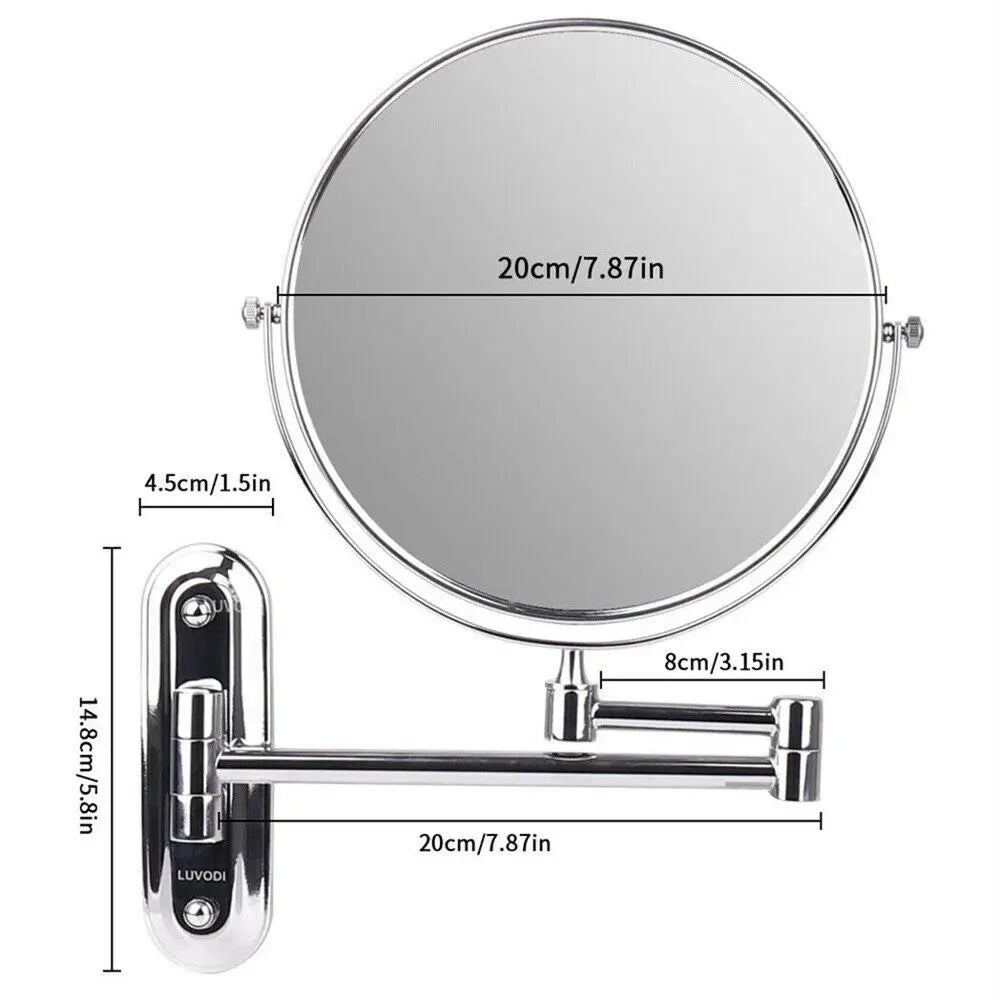 BORWART 10X Magnifying Swivel Wall Mirror for Makeup and Shaving