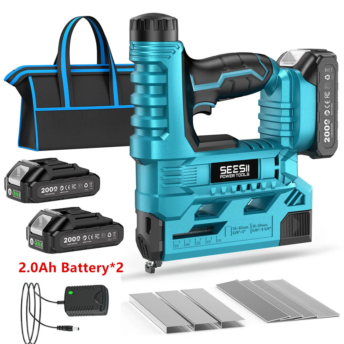 Seesii Cordless Brad Nailer and Stapler for Furniture and Woodworking