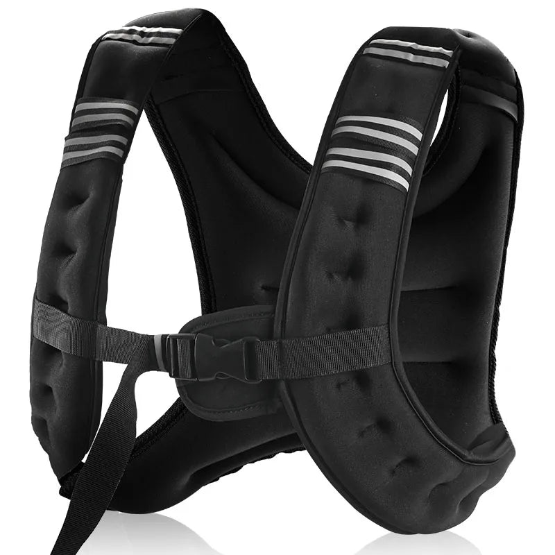 Weighted Training Vest With Reflective Stripe For Running And Fitness